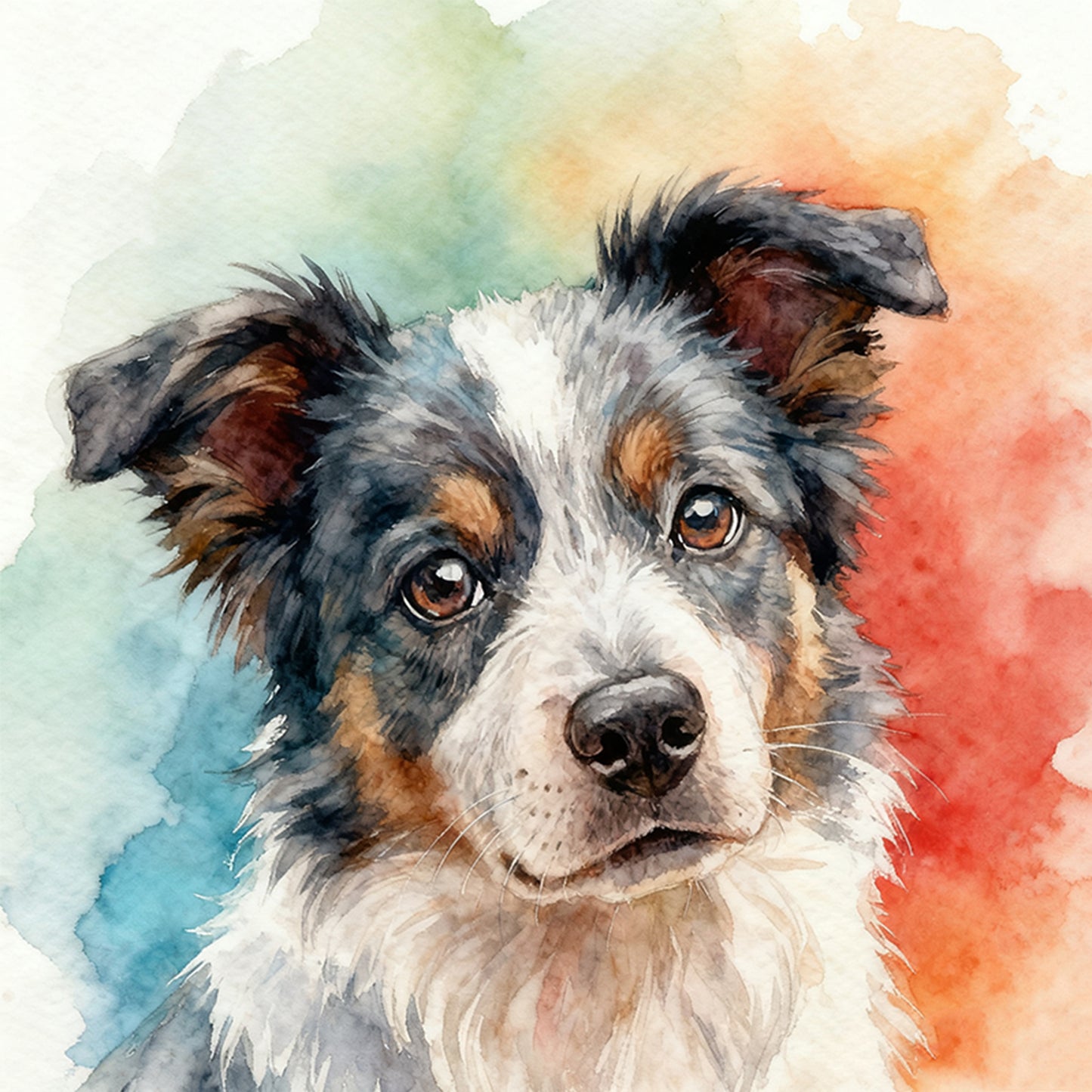 Border Collie-Dog - Full 18CT Stamped Cross Stitch 20x20CM - Huacan