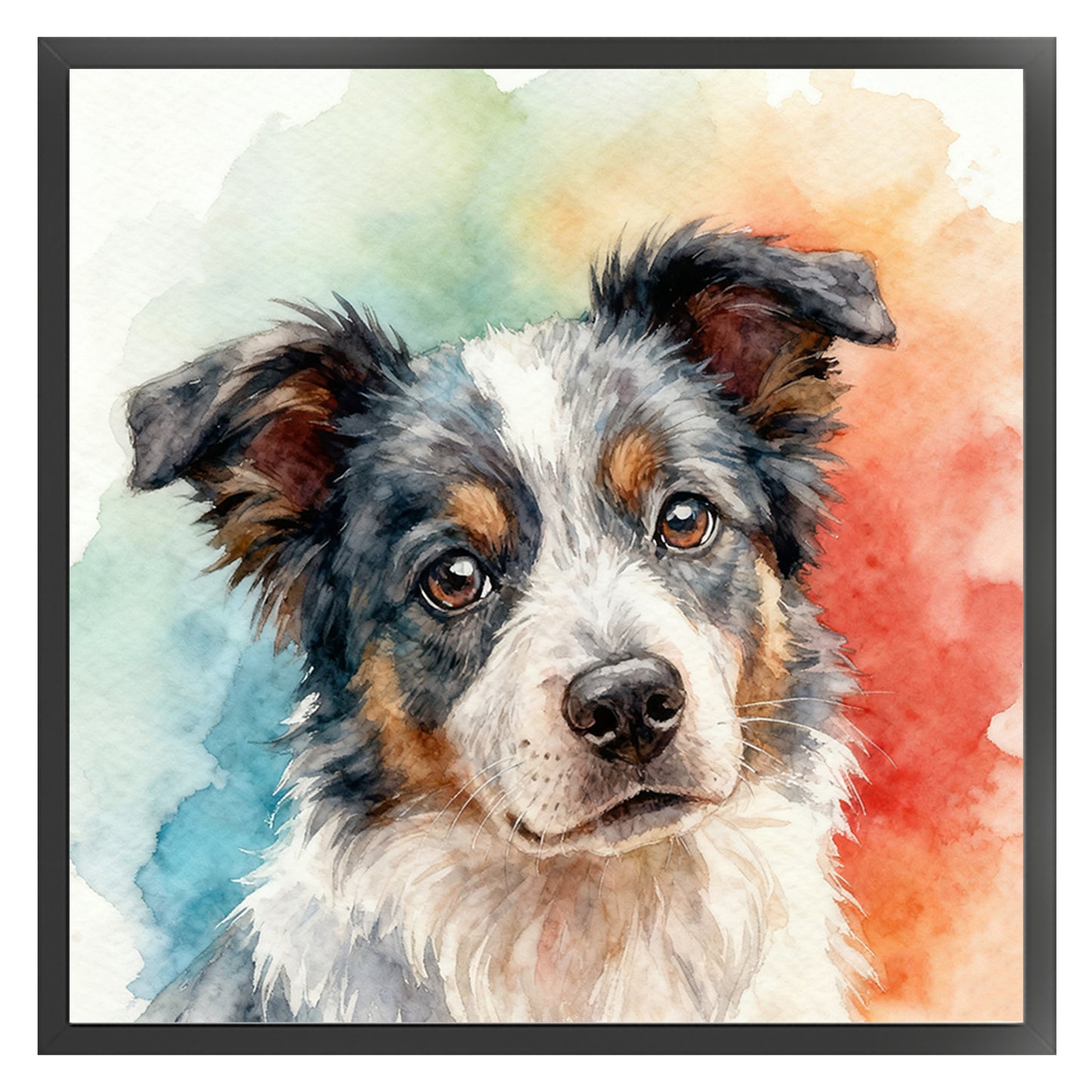Border Collie-Dog - Full 18CT Stamped Cross Stitch 20x20CM - Huacan