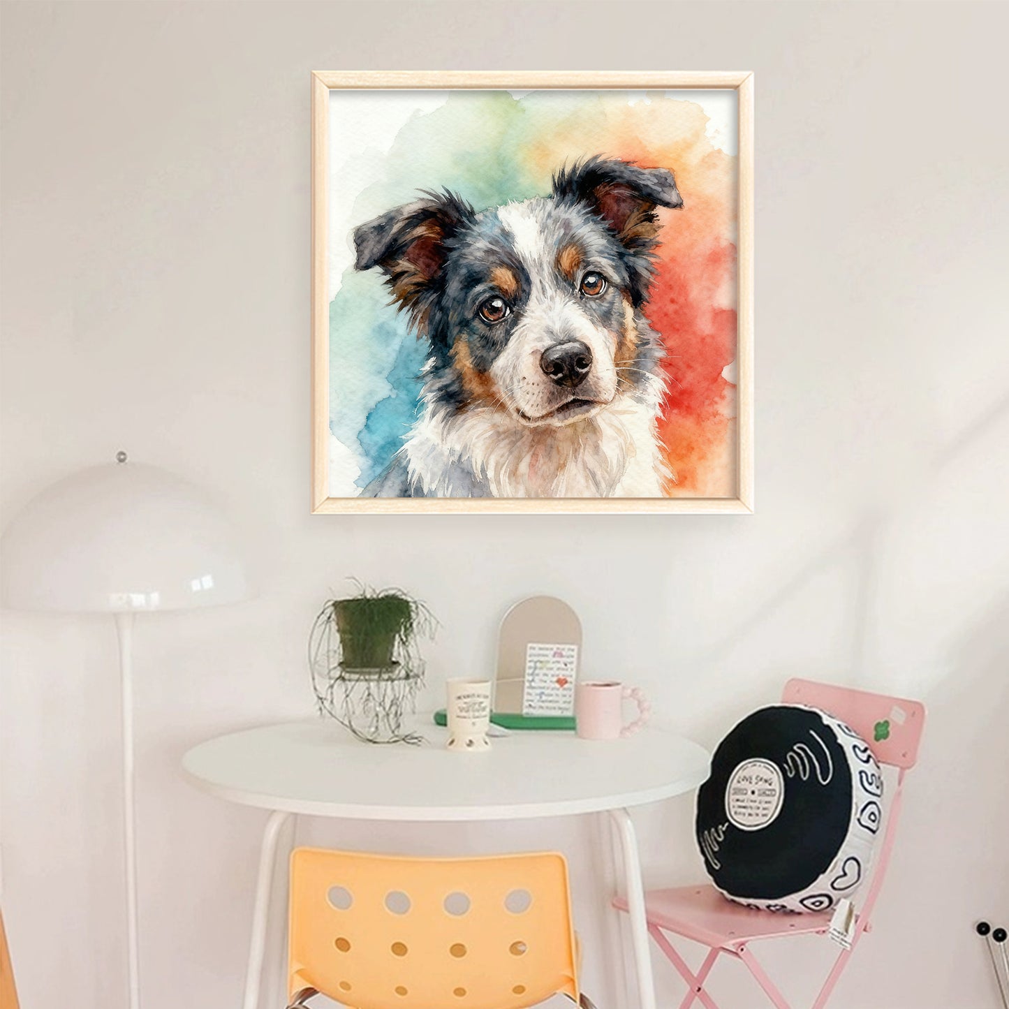 Border Collie-Dog - Full 18CT Stamped Cross Stitch 20x20CM - Huacan