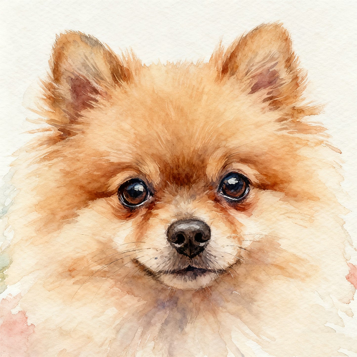 Pomeranian-Dog - Full 18CT Stamped Cross Stitch 20x20CM - Huacan