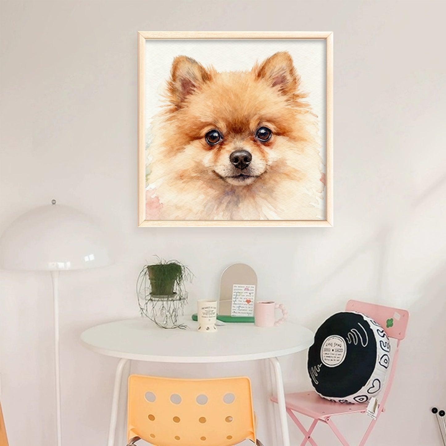 Pomeranian-Dog - Full 18CT Stamped Cross Stitch 20x20CM - Huacan