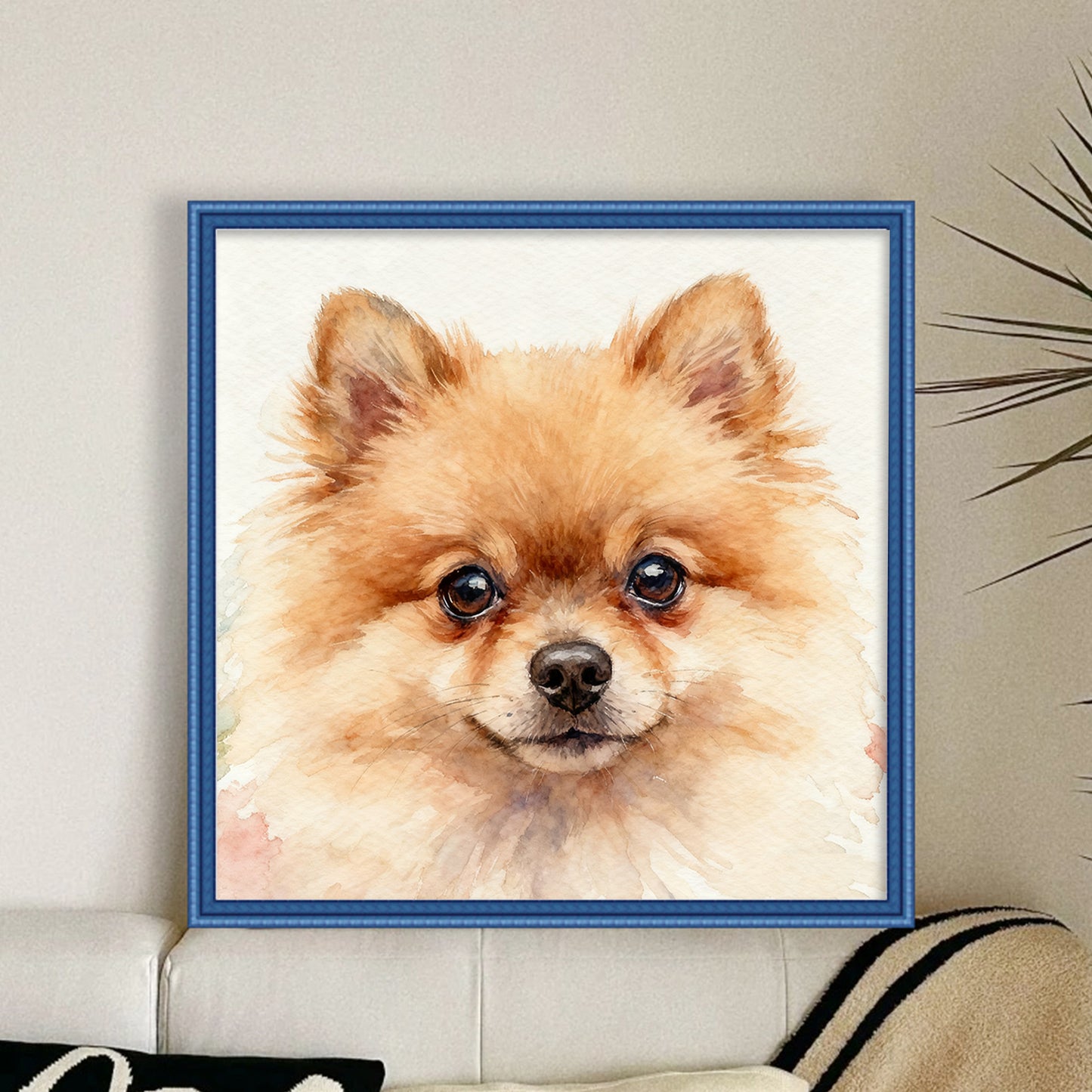 Pomeranian-Dog - Full 18CT Stamped Cross Stitch 20x20CM - Huacan