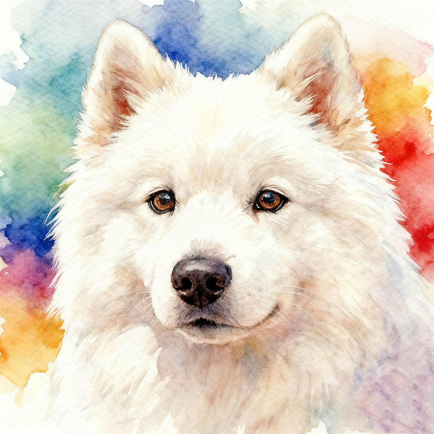 Samoyed-Dog - Full 18CT Stamped Cross Stitch 20x20CM - Huacan