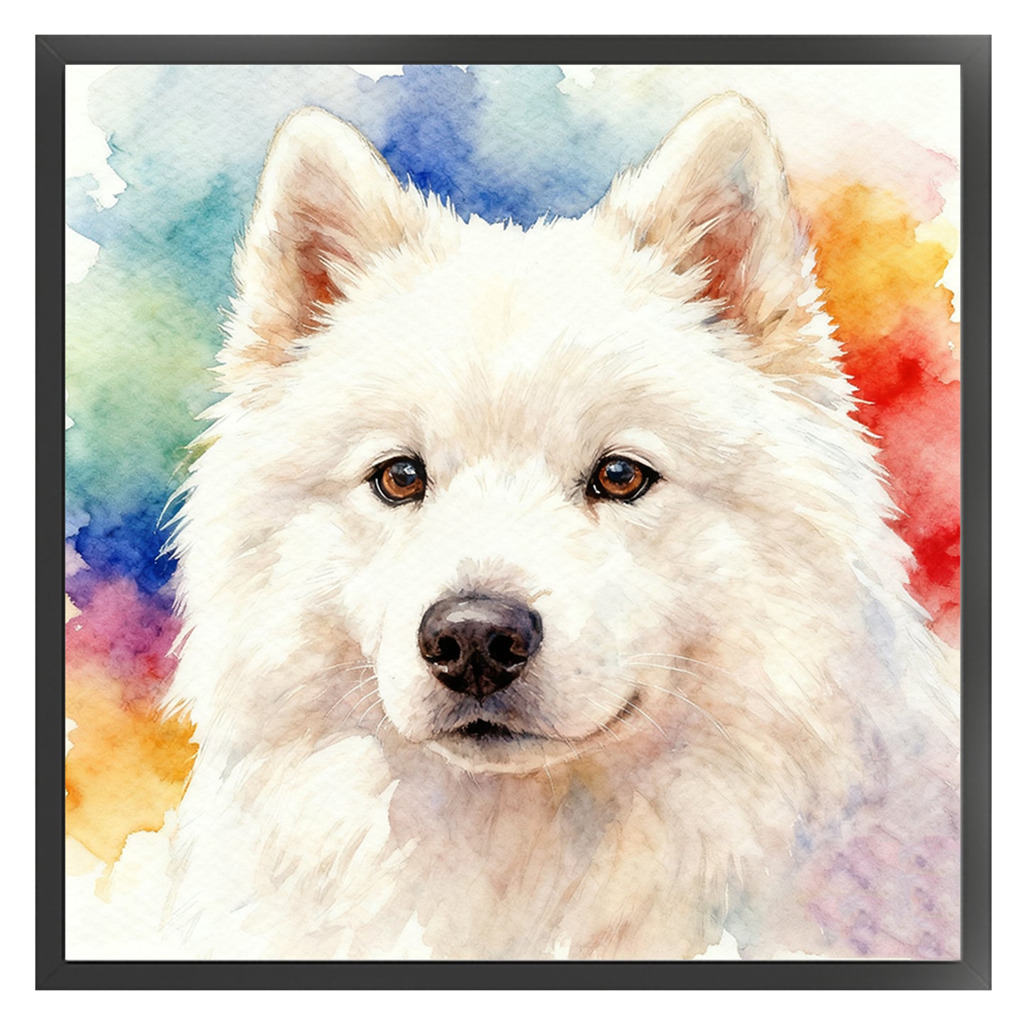 Samoyed-Dog - Full 18CT Stamped Cross Stitch 20x20CM - Huacan