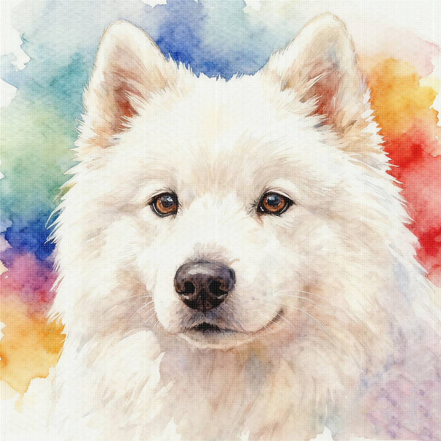 Samoyed-Dog - Full 18CT Stamped Cross Stitch 20x20CM - Huacan