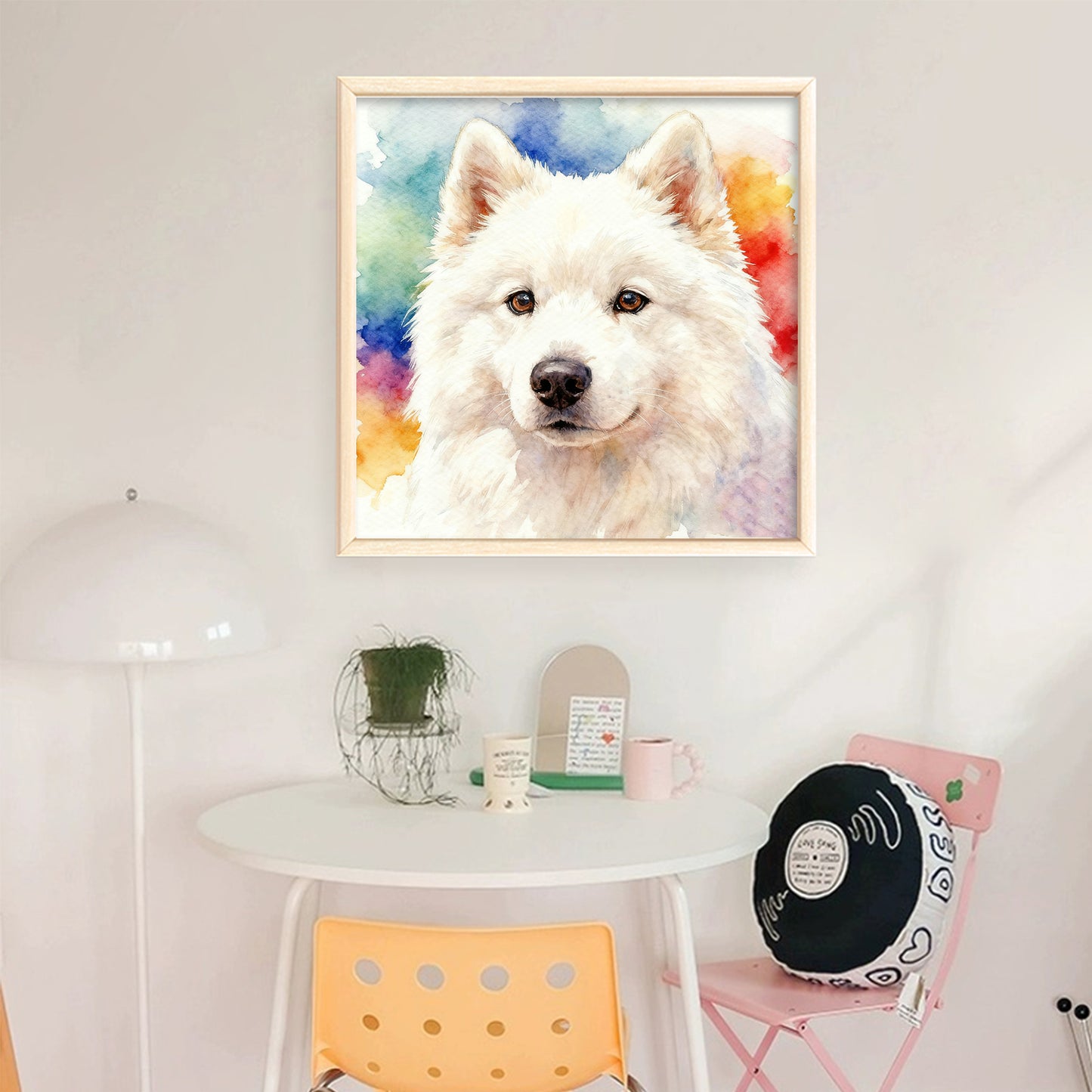 Samoyed-Dog - Full 18CT Stamped Cross Stitch 20x20CM - Huacan