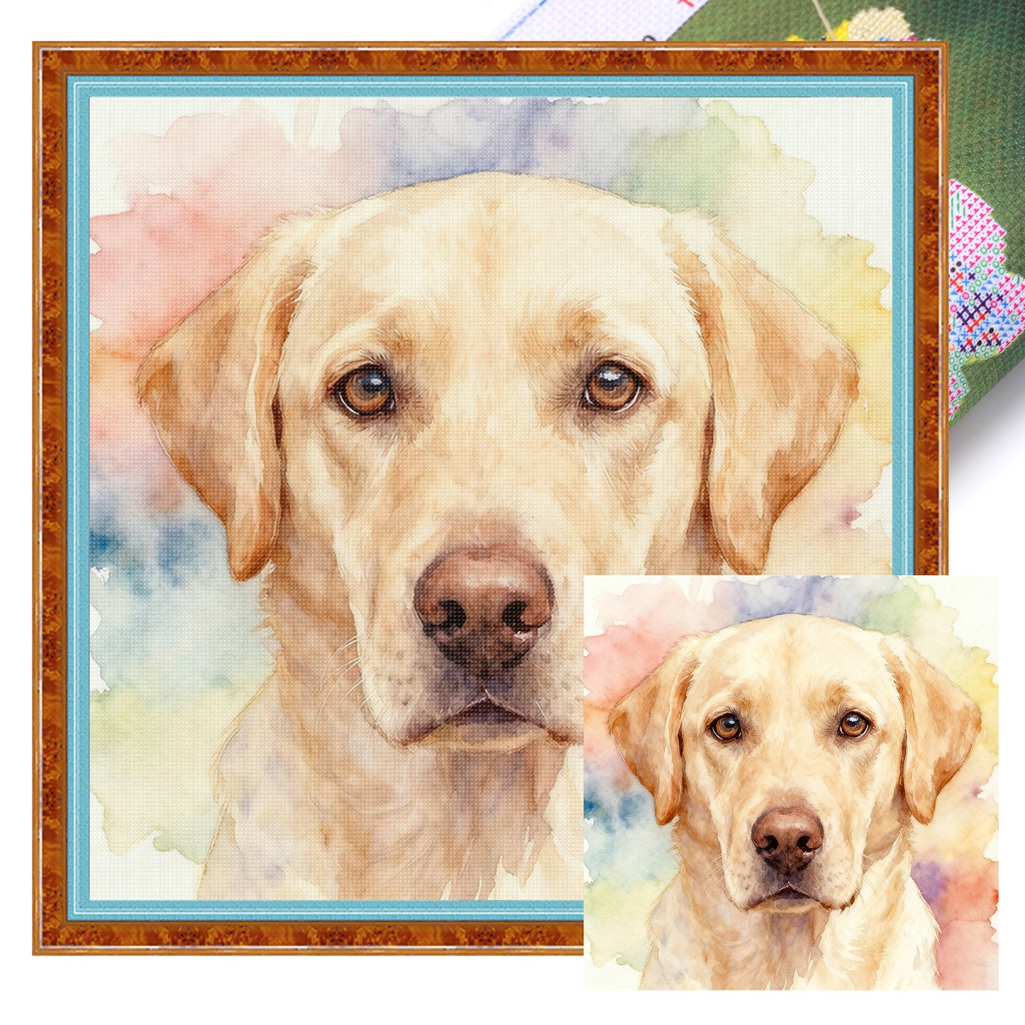 Labrador-Dog - Full 18CT Stamped Cross Stitch 20x20CM - Huacan