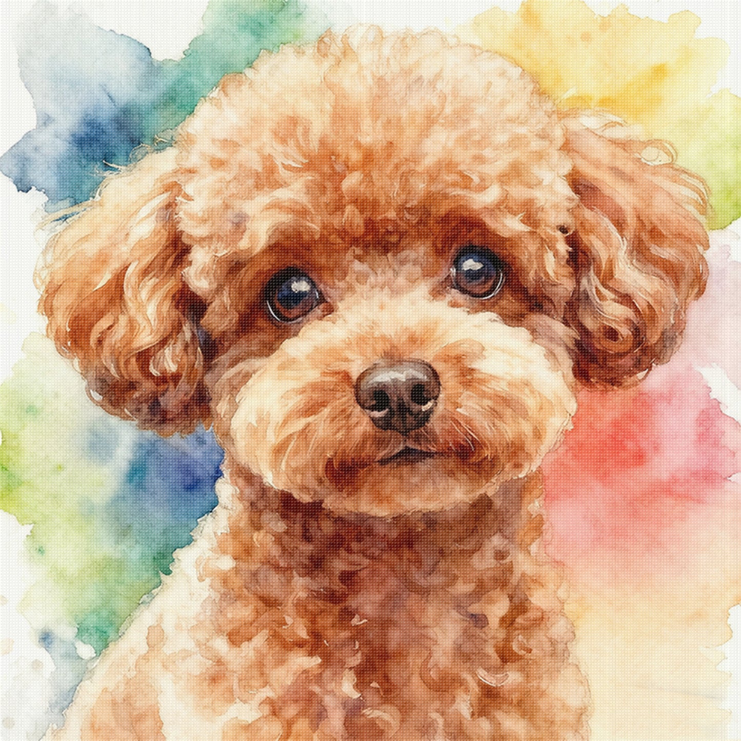 Teddy Dog - Full 18CT Stamped Cross Stitch 20x20CM - Huacan