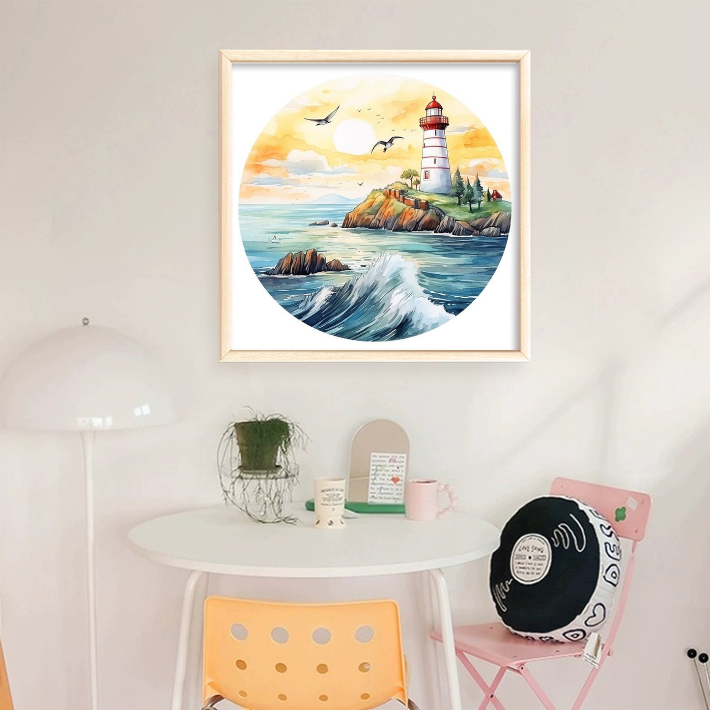 Lighthouse - Full 11CT Stamped Cross Stitch 40x40CM - Huacan