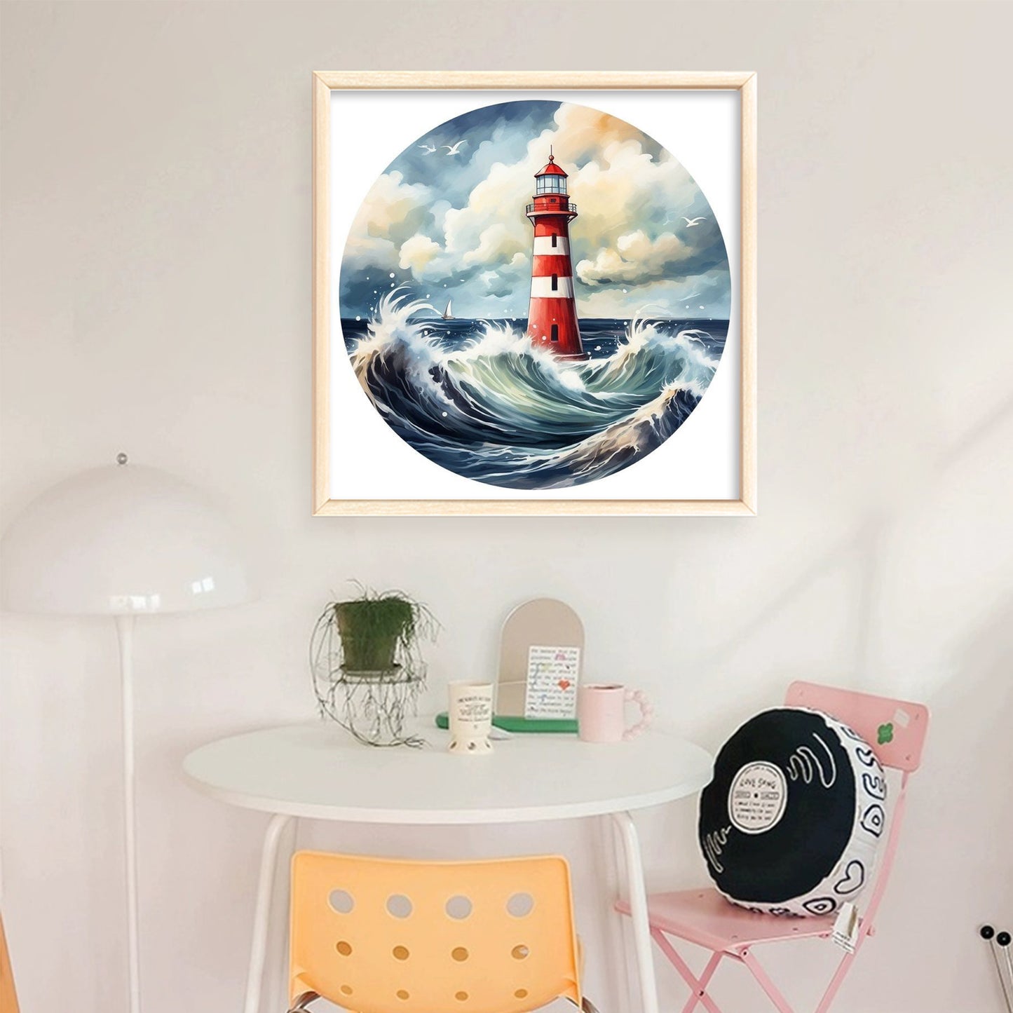 Lighthouse - Full 11CT Stamped Cross Stitch 40x40CM - Huacan
