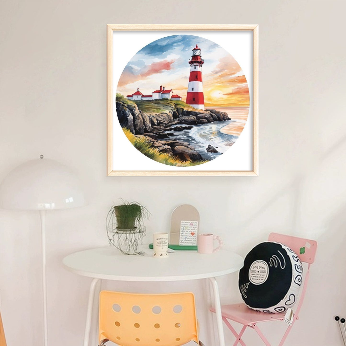 Lighthouse - Full 11CT Stamped Cross Stitch 40x40CM - Huacan