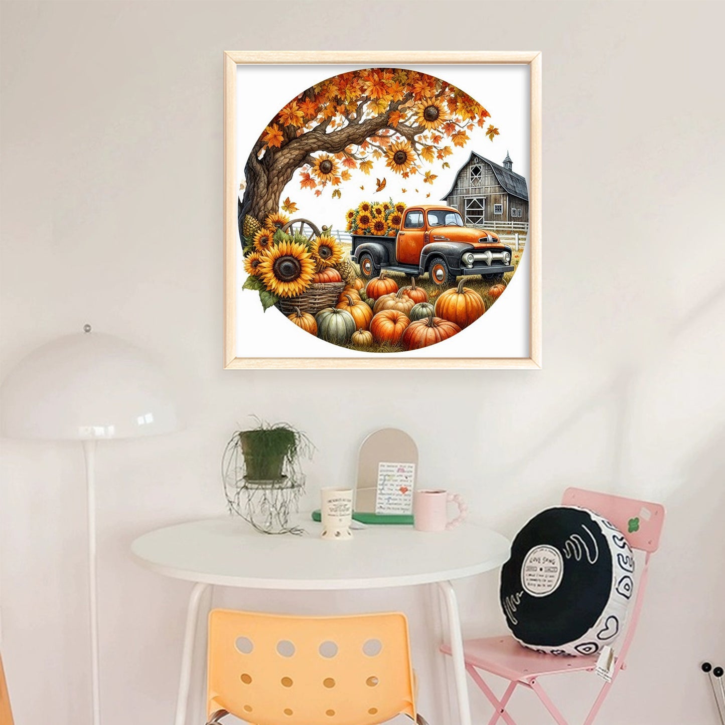 Four Seasons - Autumn - Full 11CT Stamped Cross Stitch 40x40CM - Huacan