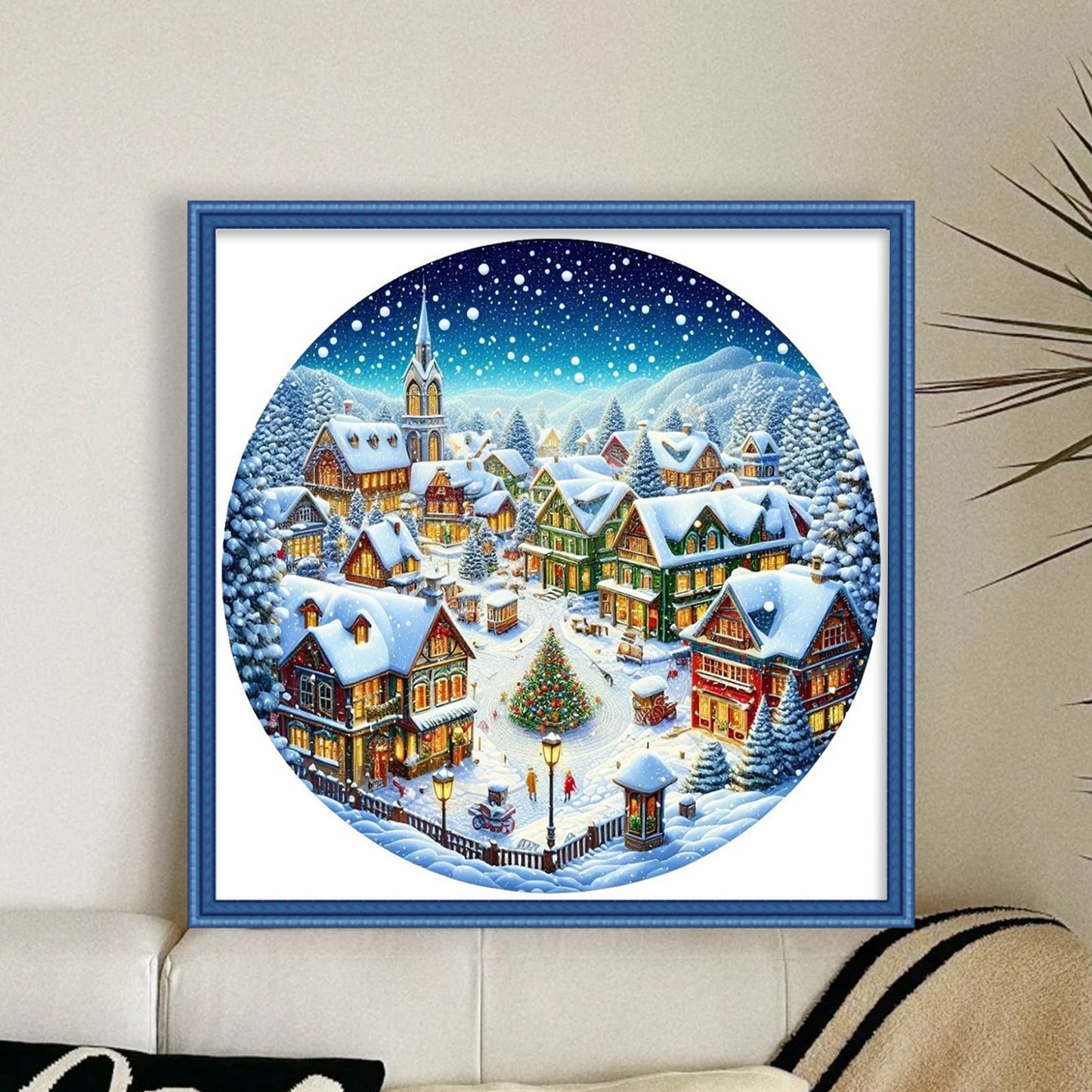 Four Seasons - Winter - Full 11CT Stamped Cross Stitch 40x40CM - Huacan