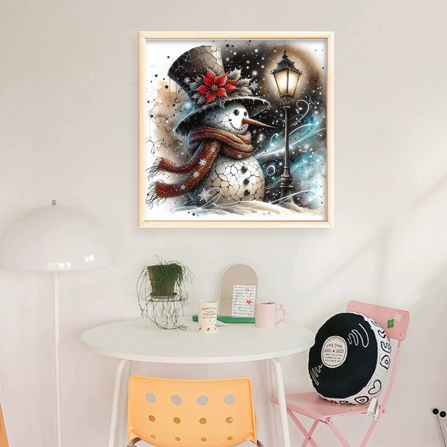Snowman - Full 11CT Stamped Cross Stitch 40x40CM - Huacan