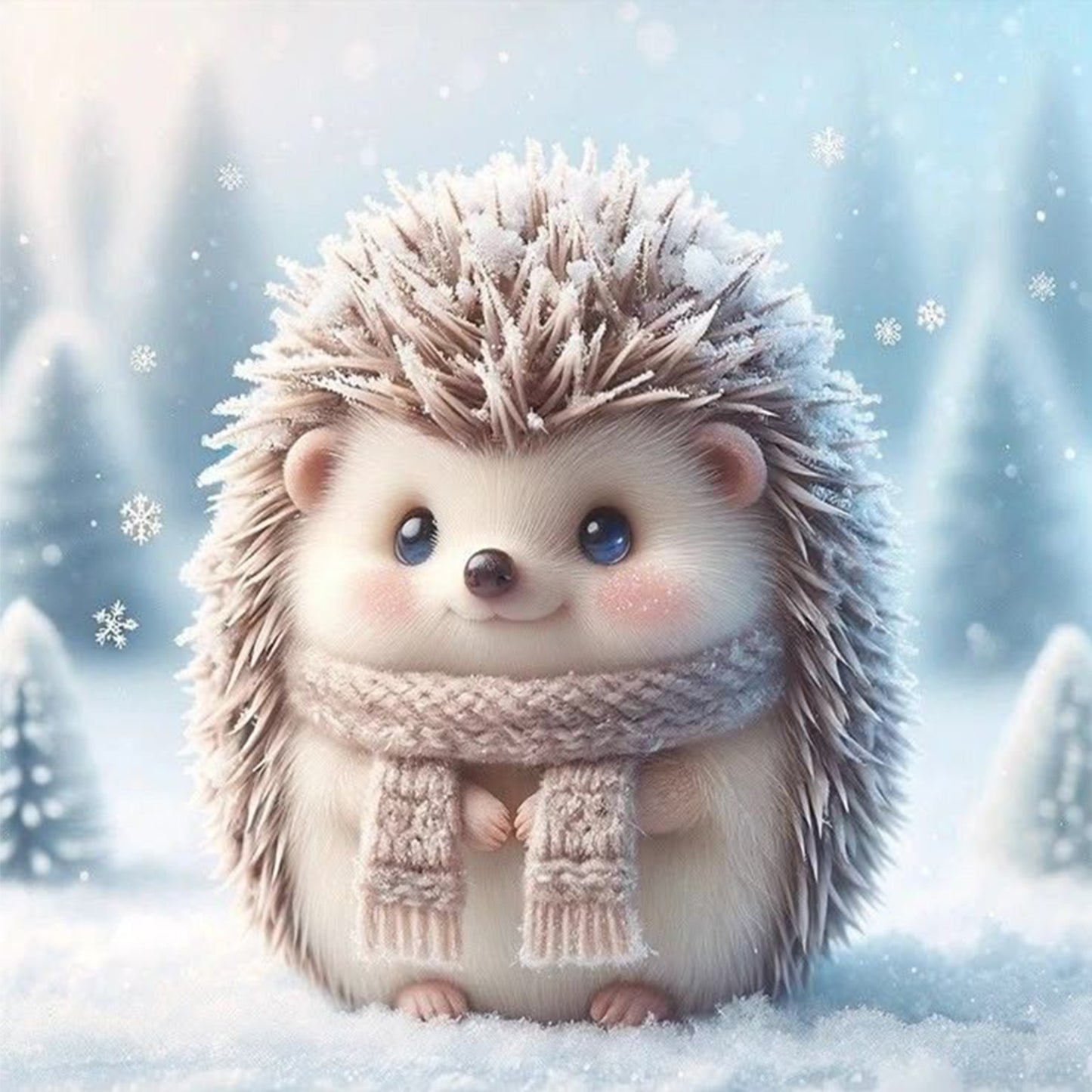 Hedgehog - Full 11CT Stamped Cross Stitch 40x40CM - Huacan