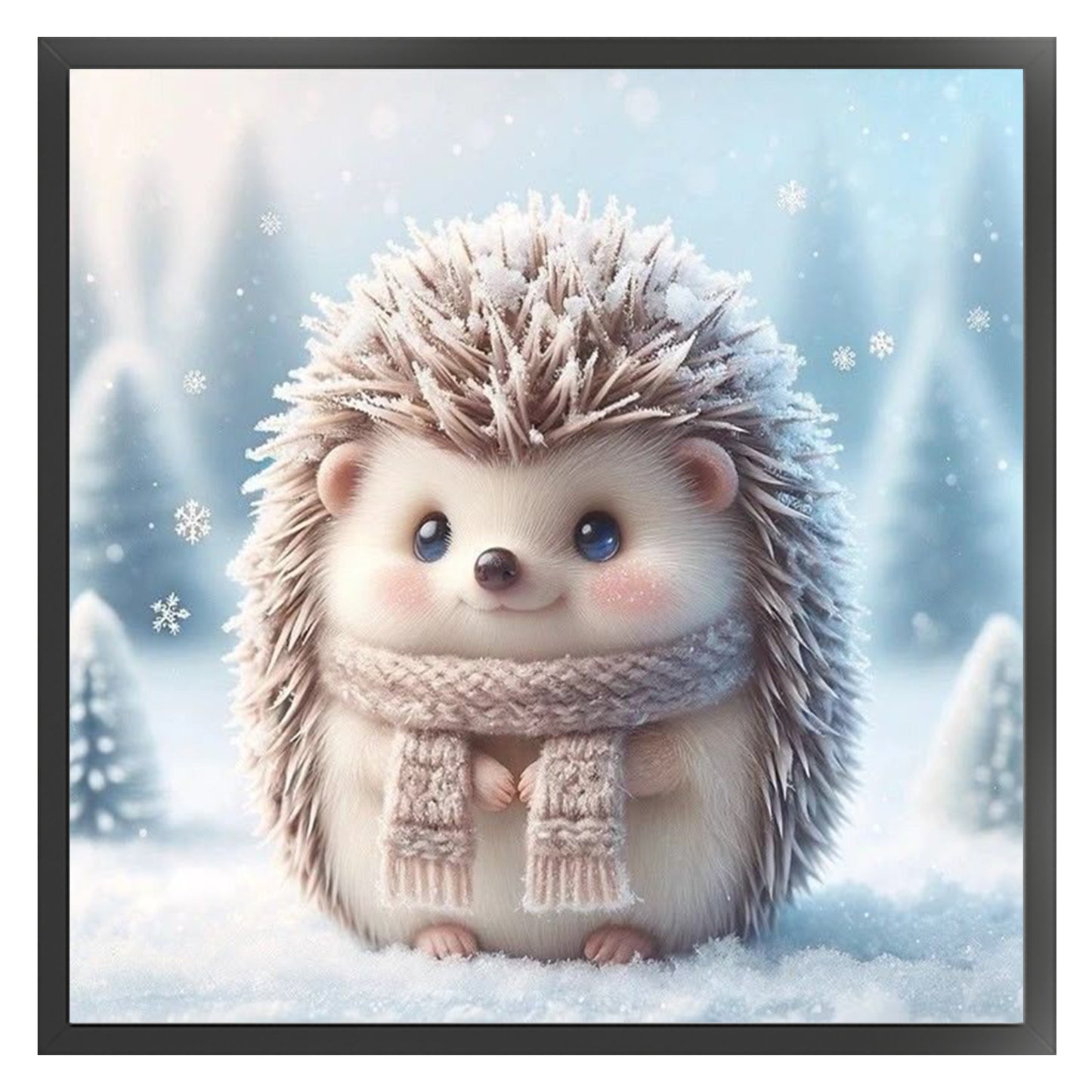 Hedgehog - Full 11CT Stamped Cross Stitch 40x40CM - Huacan