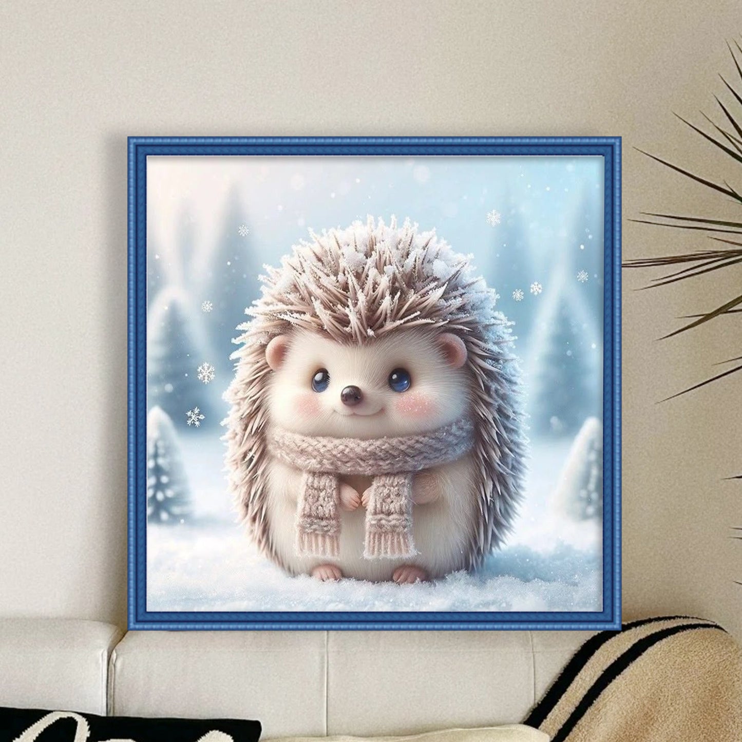 Hedgehog - Full 11CT Stamped Cross Stitch 40x40CM - Huacan
