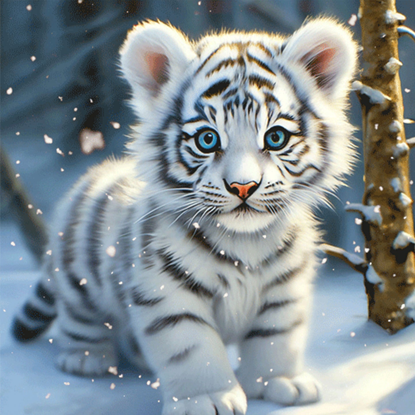 Tiger - Full 11CT Stamped Cross Stitch 40x40CM - Huacan