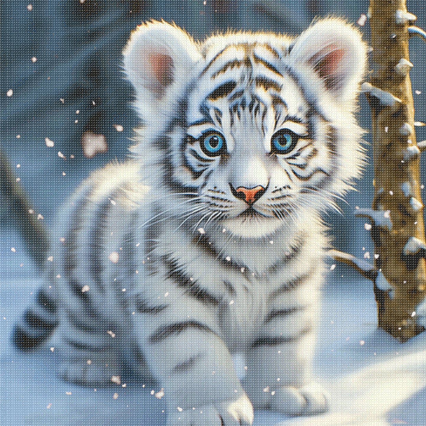 Tiger - Full 11CT Stamped Cross Stitch 40x40CM - Huacan