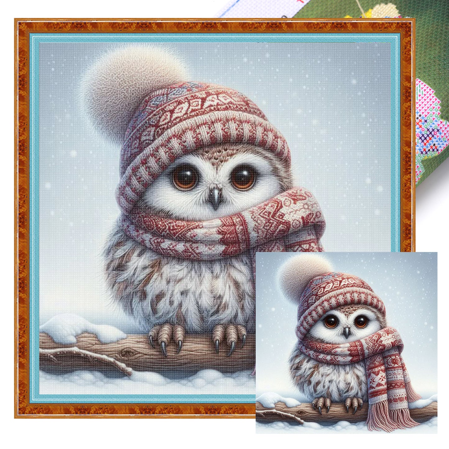 Owl - Full 11CT Stamped Cross Stitch 40x40CM - Huacan