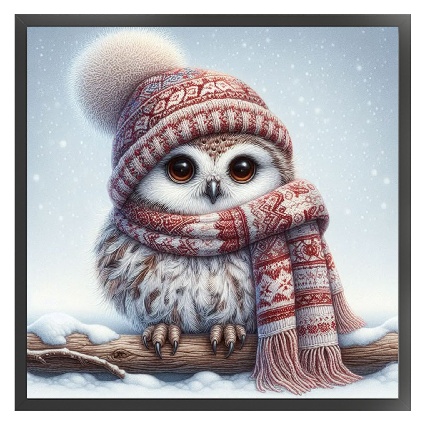 Owl - Full 11CT Stamped Cross Stitch 40x40CM - Huacan