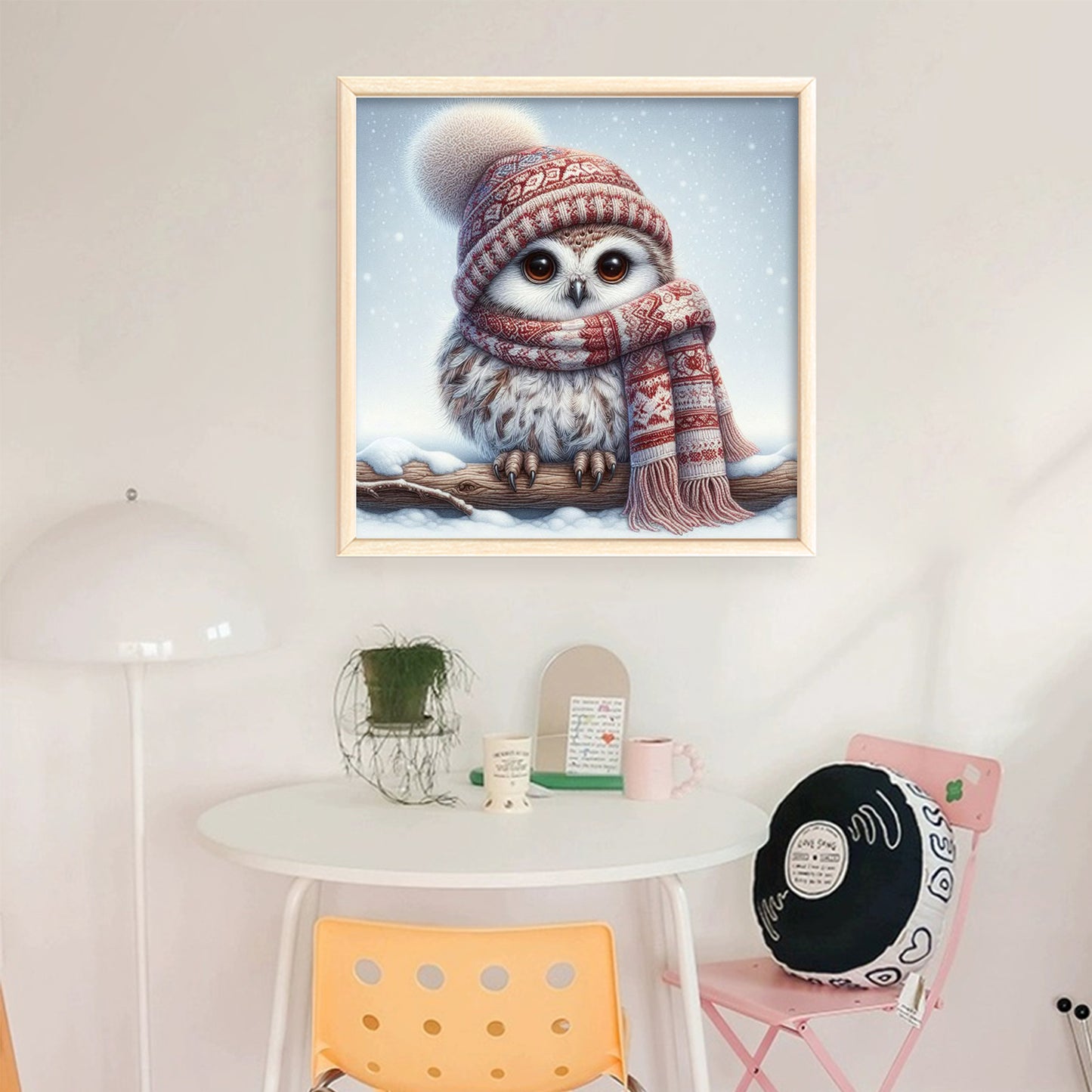 Owl - Full 11CT Stamped Cross Stitch 40x40CM - Huacan