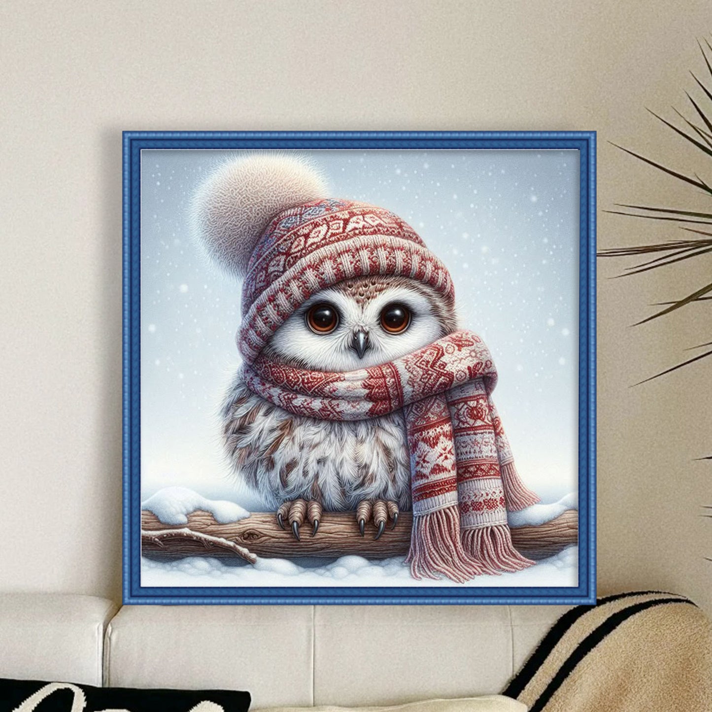 Owl - Full 11CT Stamped Cross Stitch 40x40CM - Huacan