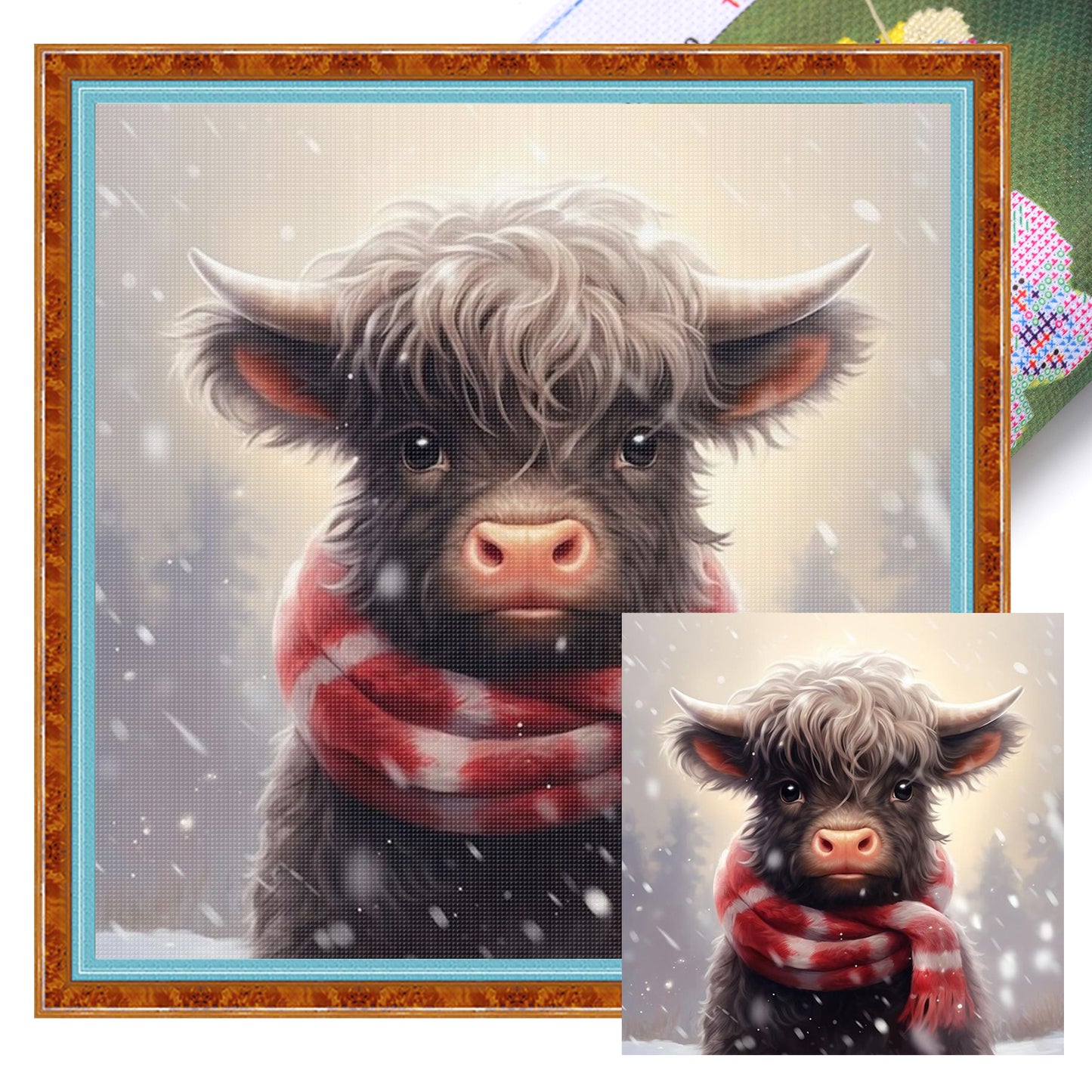 Yak - Full 11CT Stamped Cross Stitch 40x40CM - Huacan