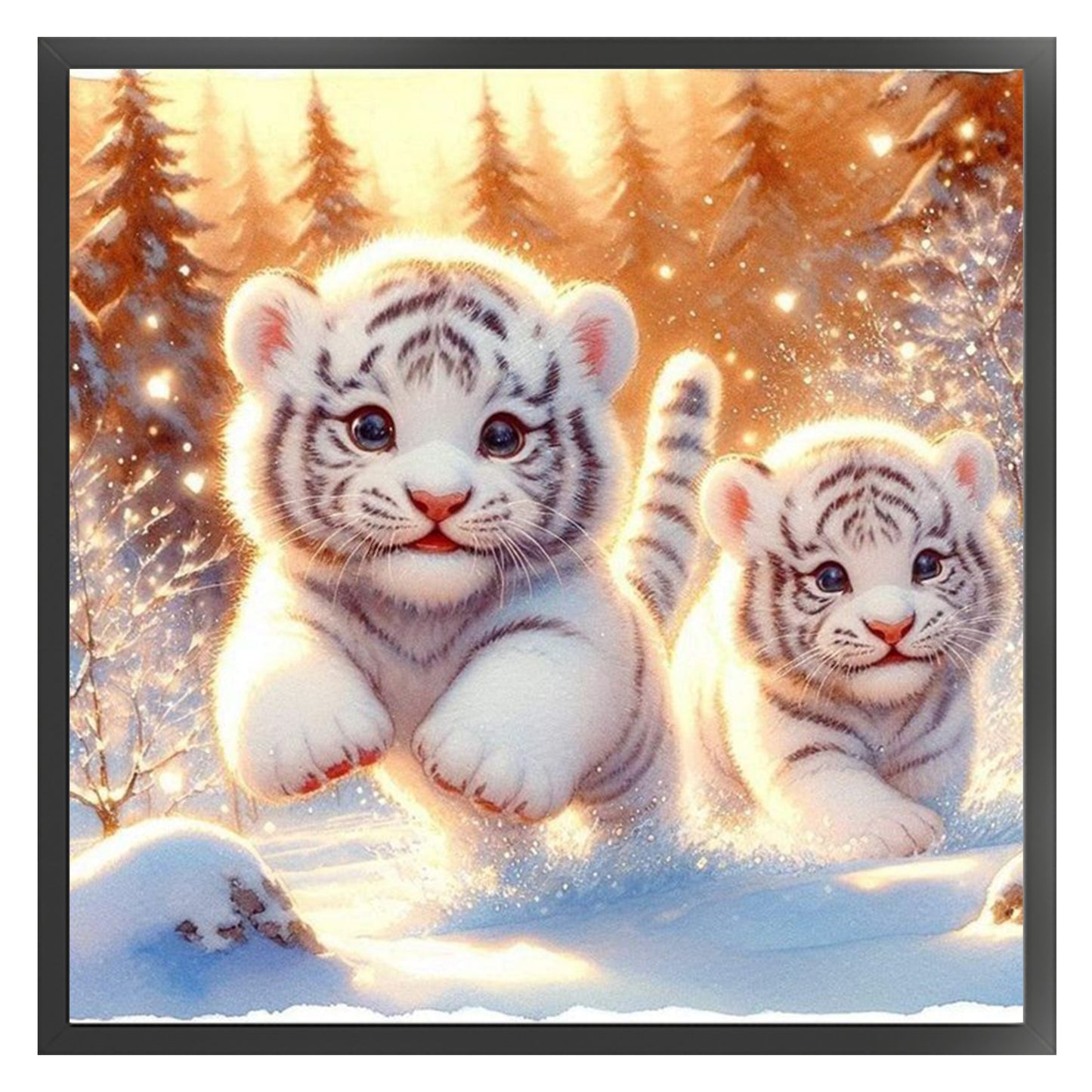 Tiger - Full 11CT Stamped Cross Stitch 40x40CM - Huacan