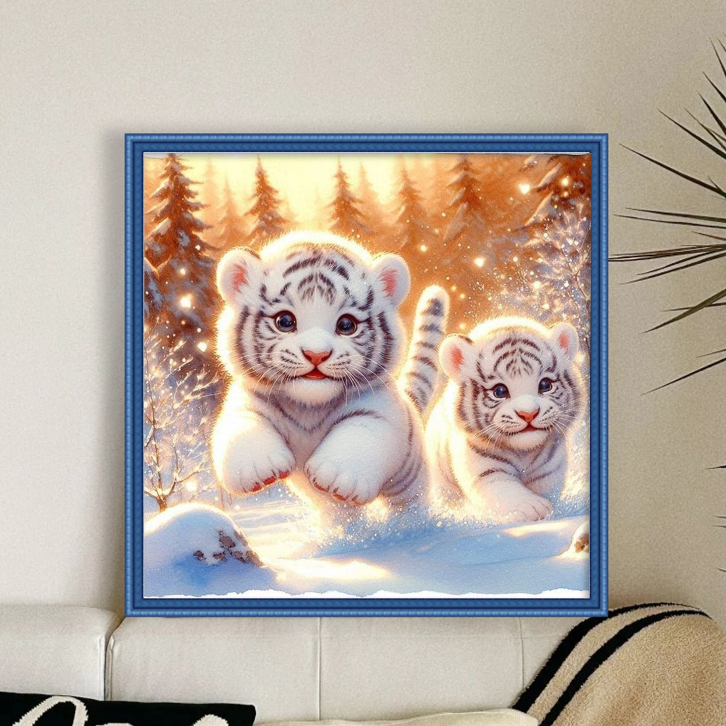 Tiger - Full 11CT Stamped Cross Stitch 40x40CM - Huacan