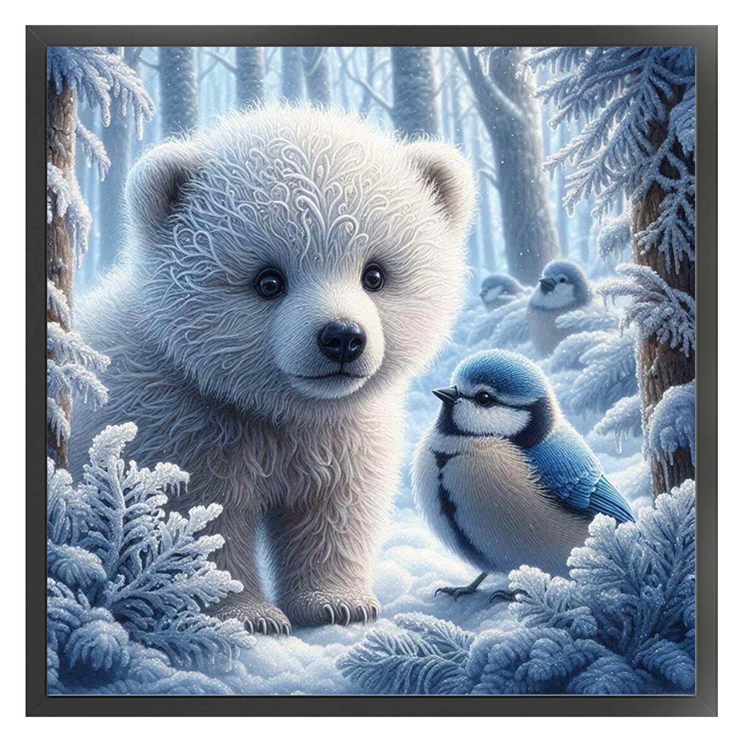 Polar Bear - Full 11CT Stamped Cross Stitch 40x40CM - Huacan