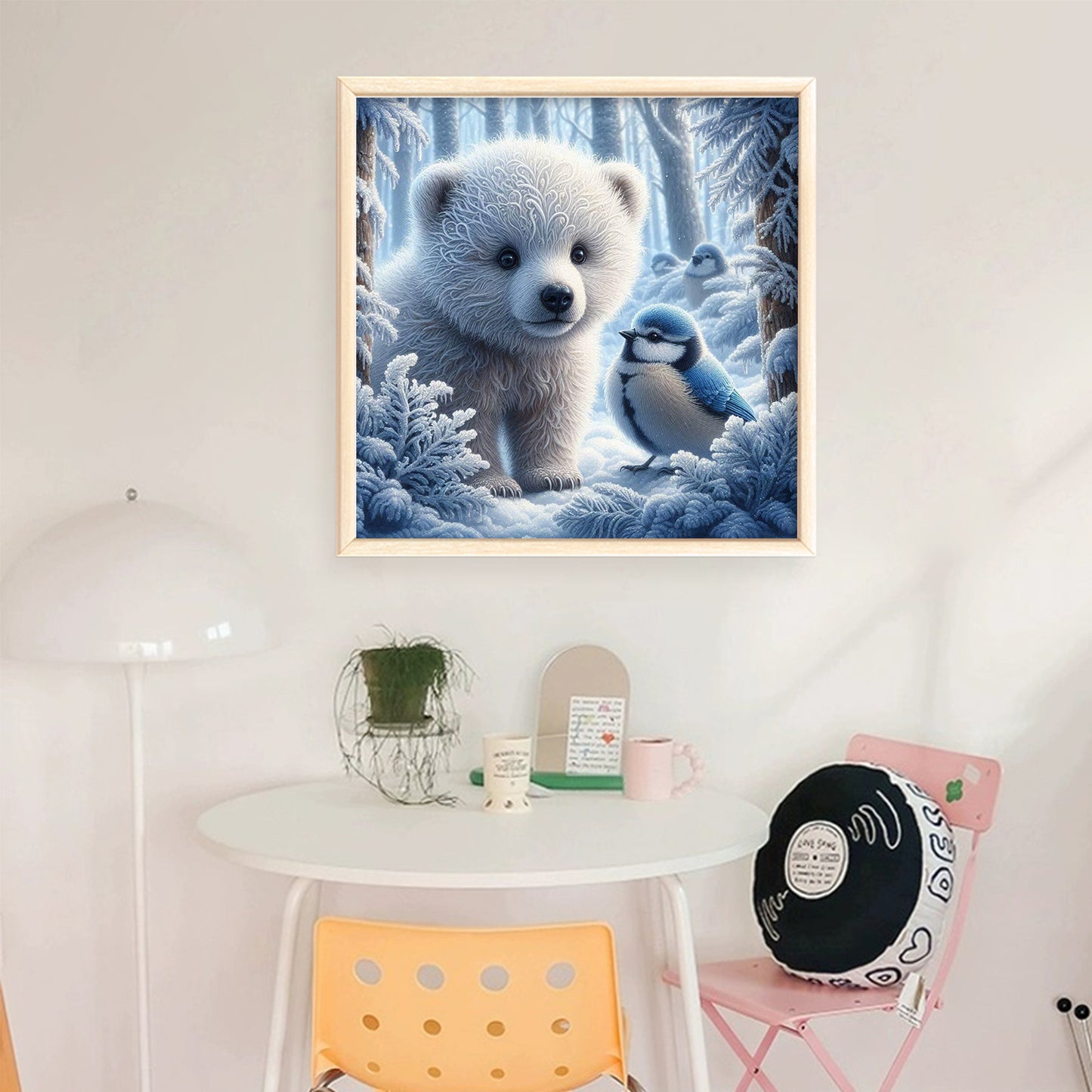 Polar Bear - Full 11CT Stamped Cross Stitch 40x40CM - Huacan