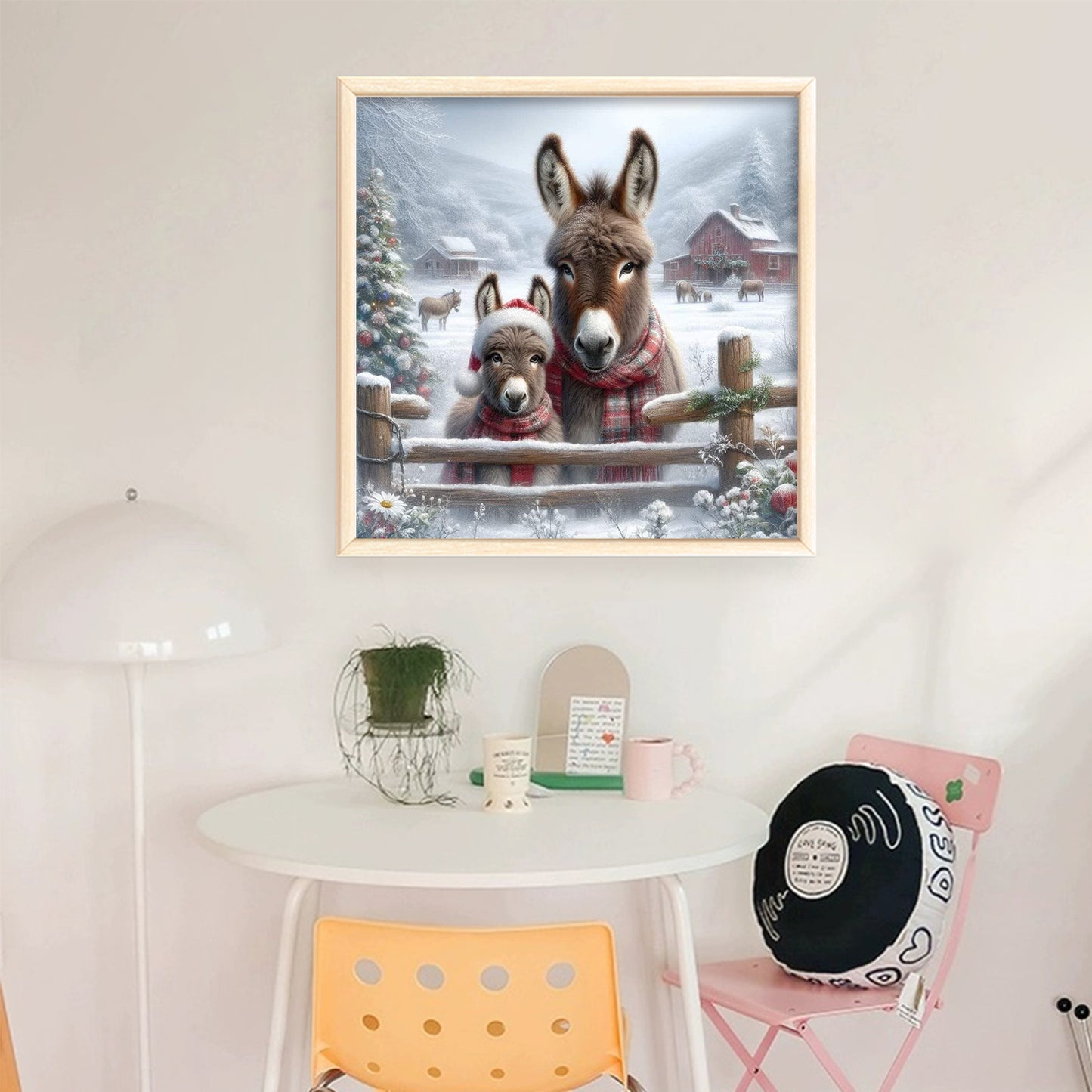 Donkey - Full 11CT Stamped Cross Stitch 40x40CM - Huacan