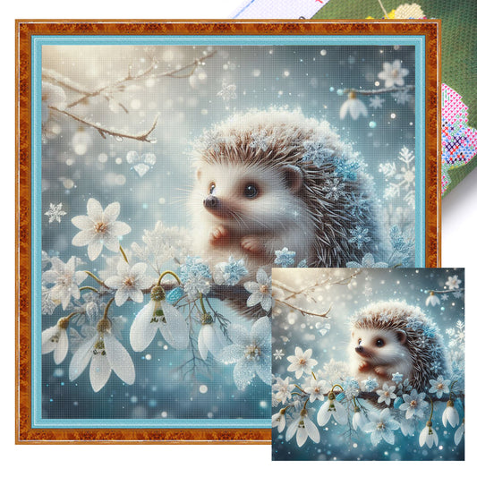 Hedgehog - Full 11CT Stamped Cross Stitch 40x40CM - Huacan