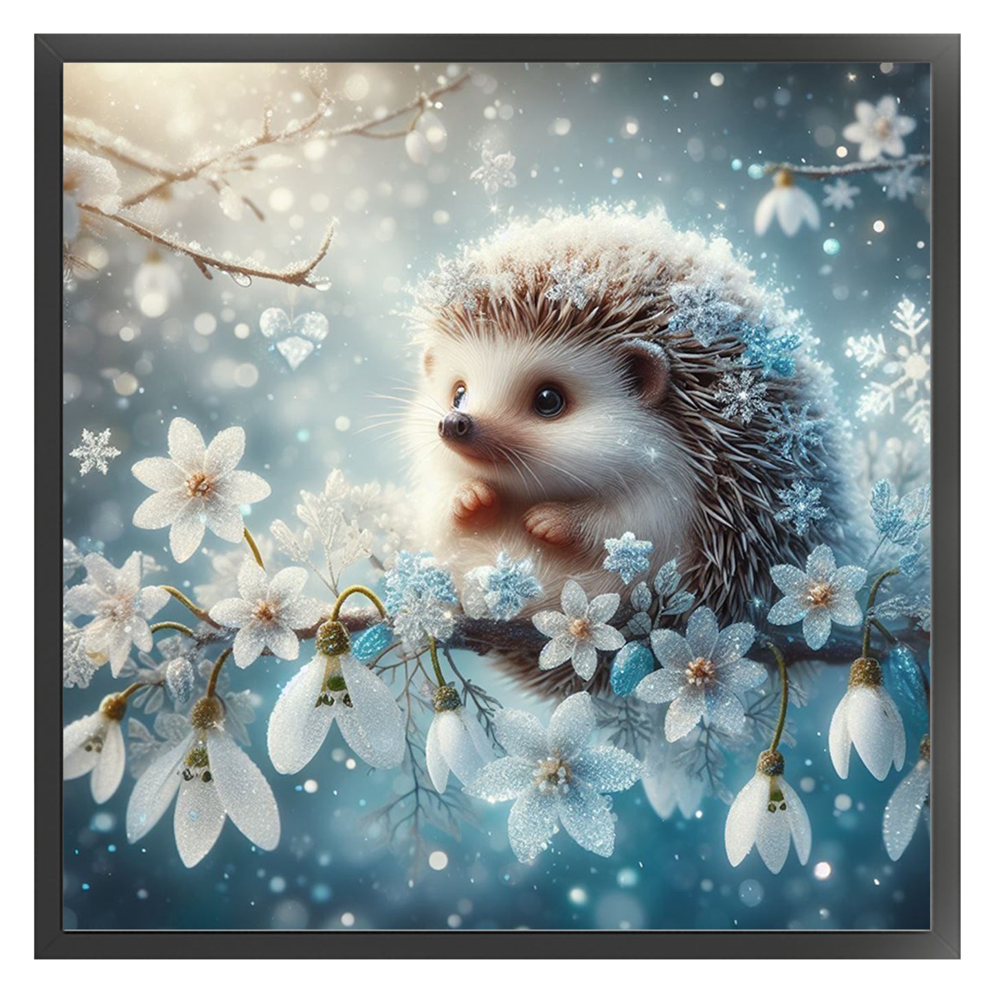 Hedgehog - Full 11CT Stamped Cross Stitch 40x40CM - Huacan