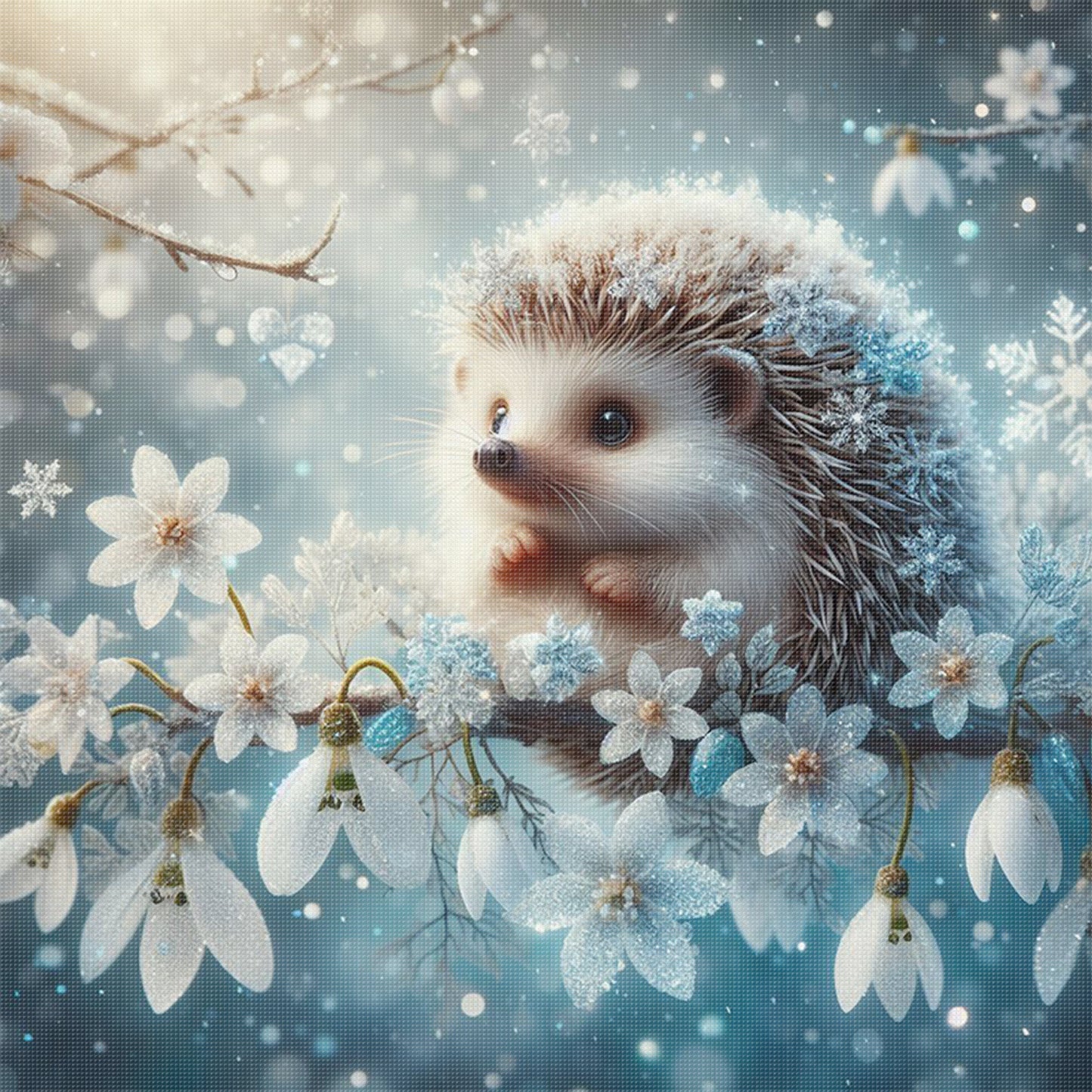 Hedgehog - Full 11CT Stamped Cross Stitch 40x40CM - Huacan