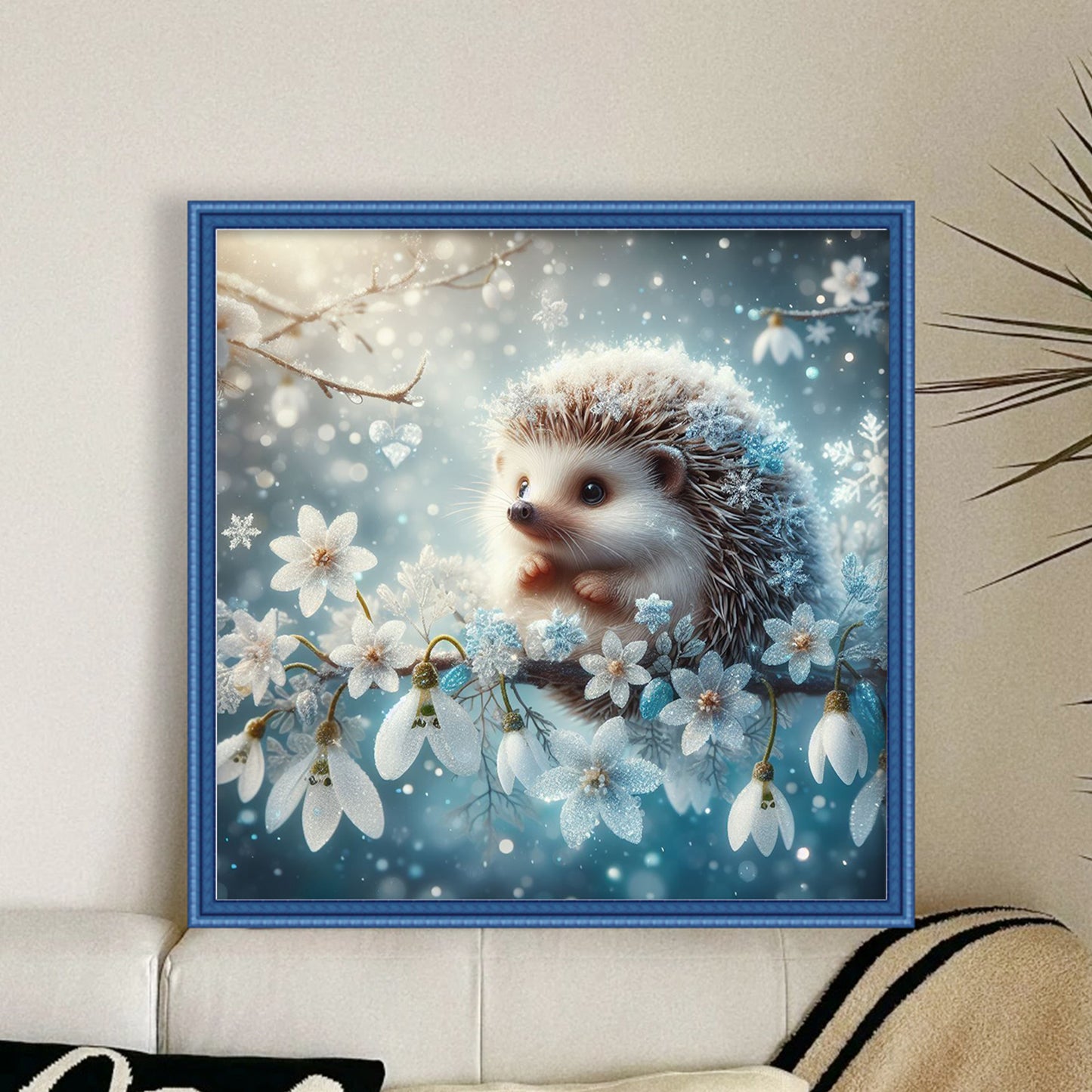 Hedgehog - Full 11CT Stamped Cross Stitch 40x40CM - Huacan