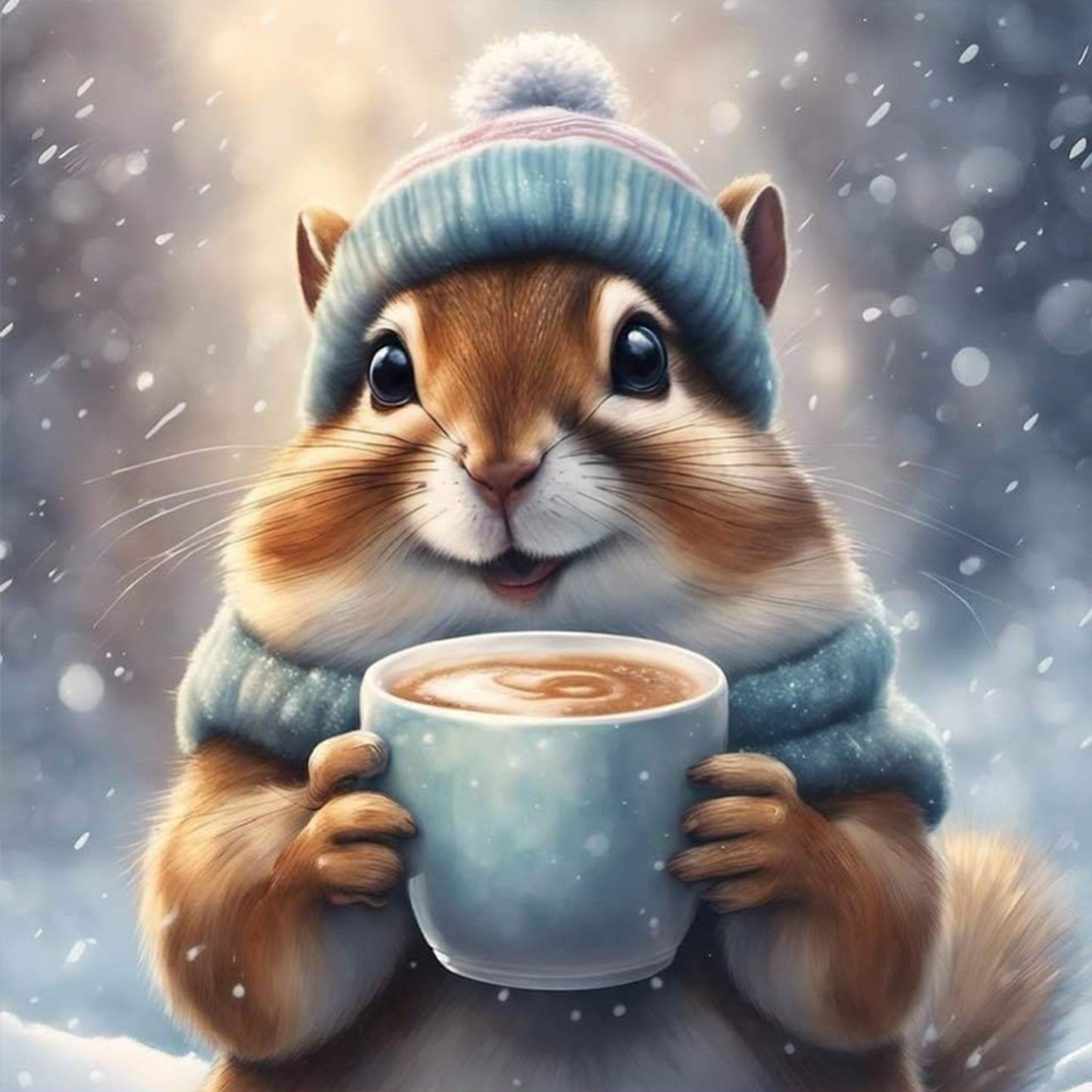 Squirrel - Full 11CT Stamped Cross Stitch 40x40CM - Huacan