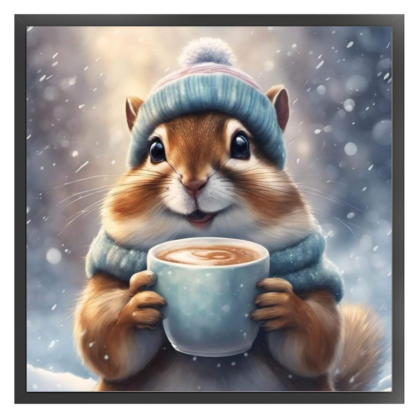 Squirrel - Full 11CT Stamped Cross Stitch 40x40CM - Huacan