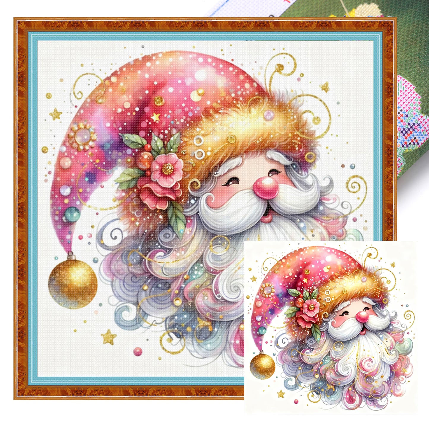 Gnome - Full 11CT Stamped Cross Stitch 40x40CM - Huacan