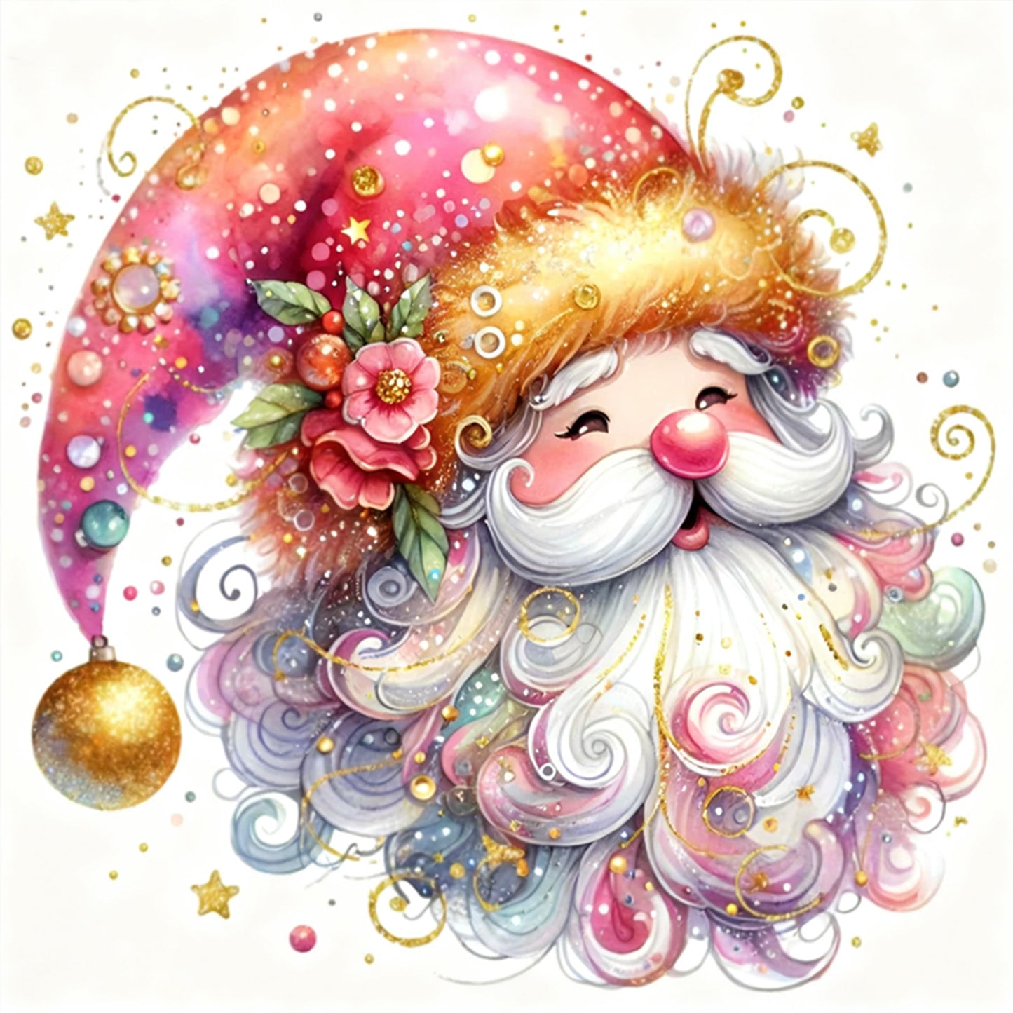 Gnome - Full 11CT Stamped Cross Stitch 40x40CM - Huacan