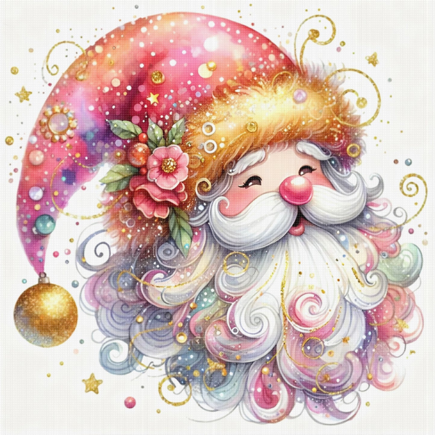 Gnome - Full 11CT Stamped Cross Stitch 40x40CM - Huacan