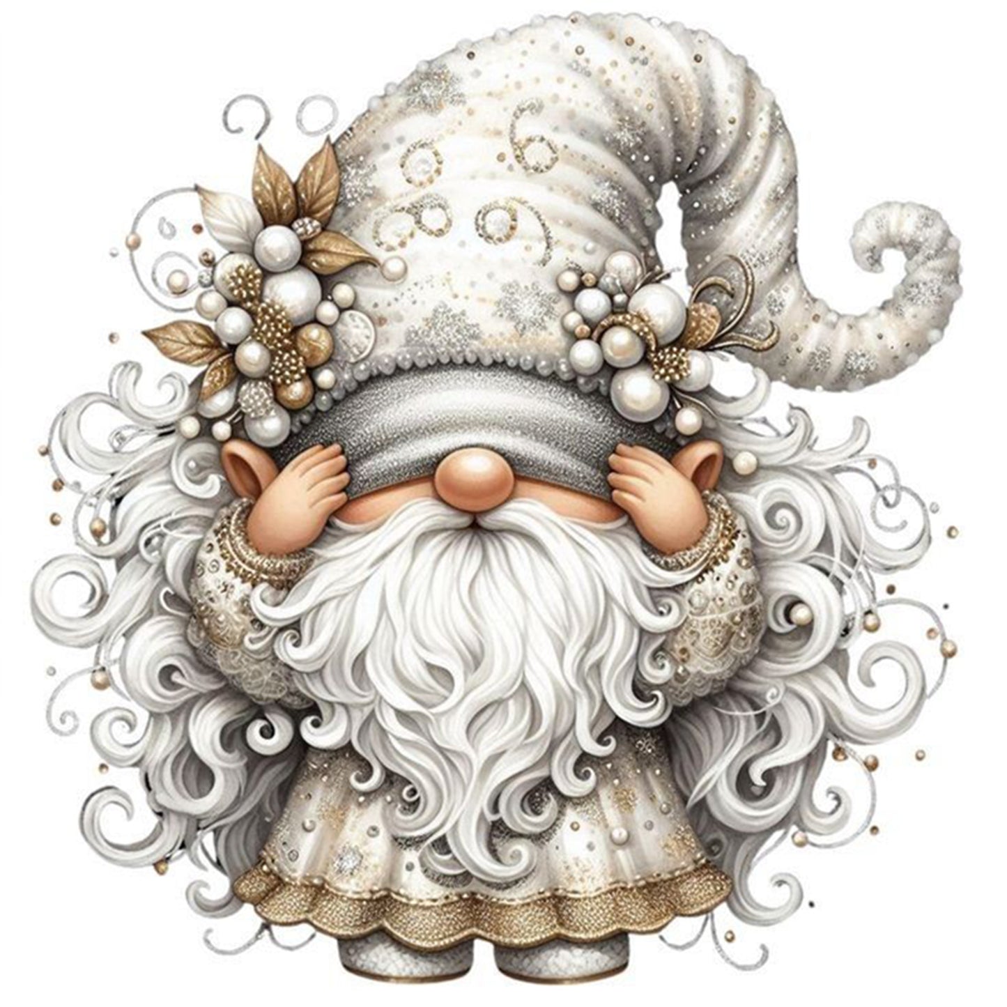 Gnome - Full 11CT Stamped Cross Stitch 40x40CM - Huacan
