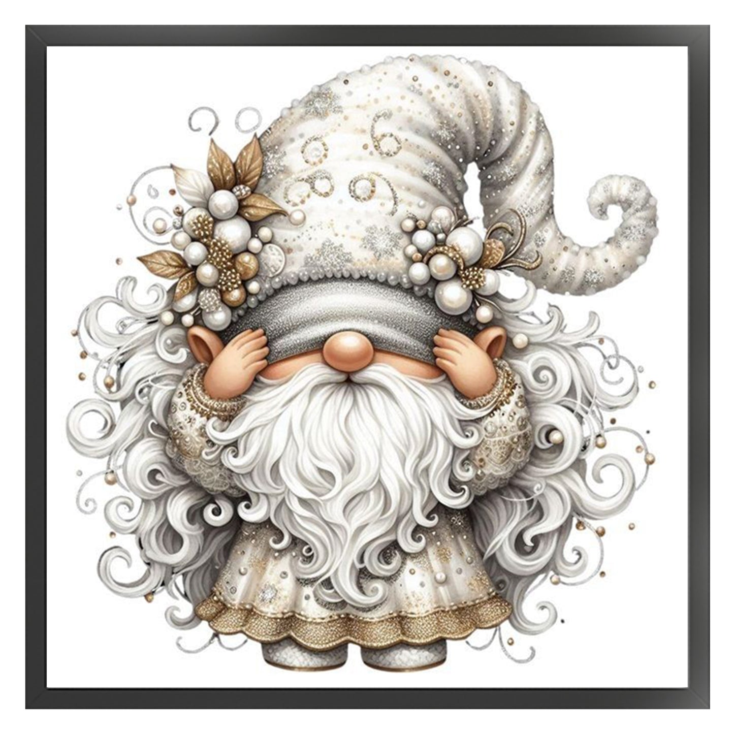 Gnome - Full 11CT Stamped Cross Stitch 40x40CM - Huacan
