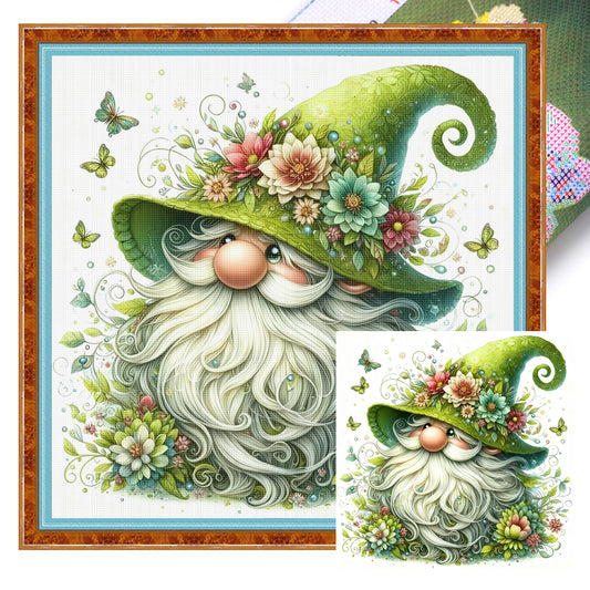Gnome - Full 11CT Stamped Cross Stitch 40x40CM - Huacan