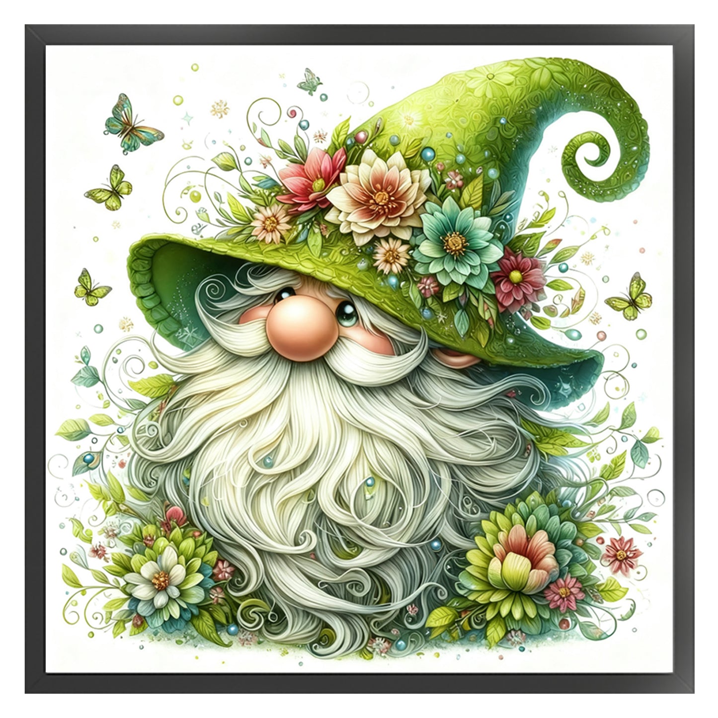 Gnome - Full 11CT Stamped Cross Stitch 40x40CM - Huacan