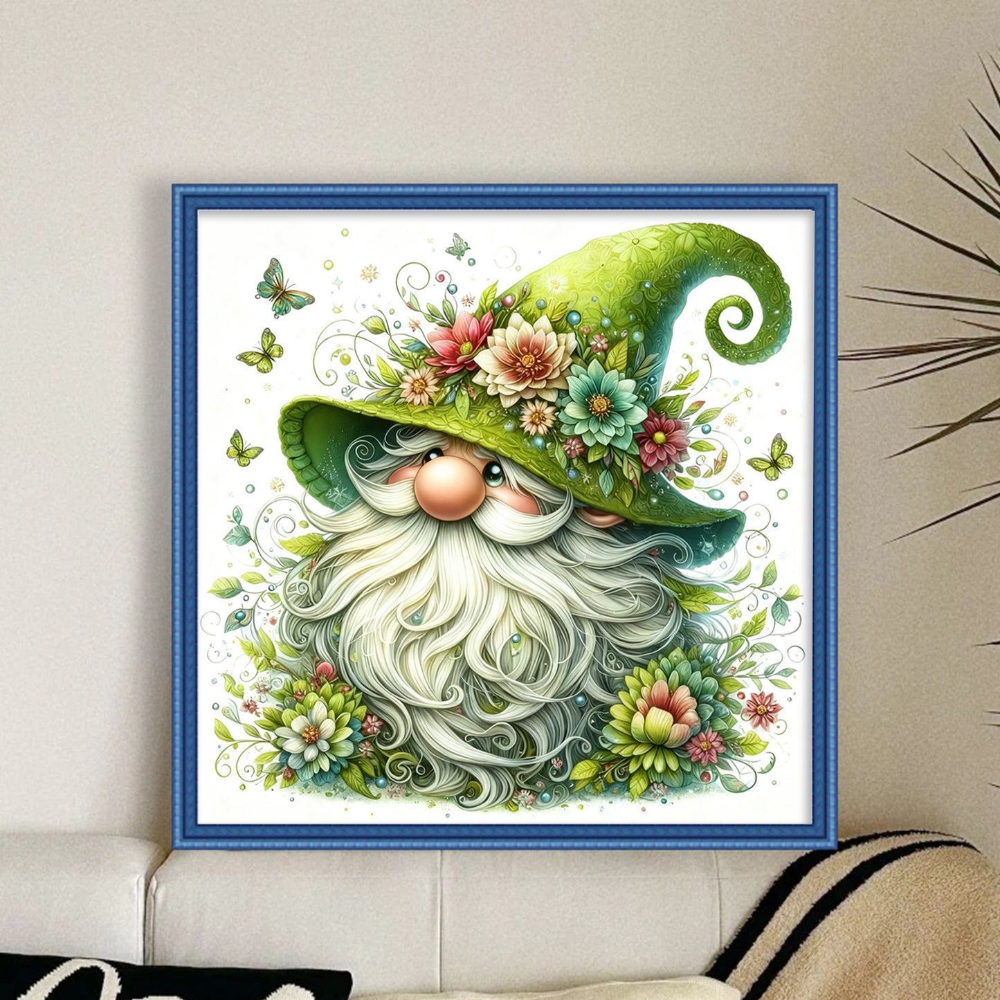 Gnome - Full 11CT Stamped Cross Stitch 40x40CM - Huacan