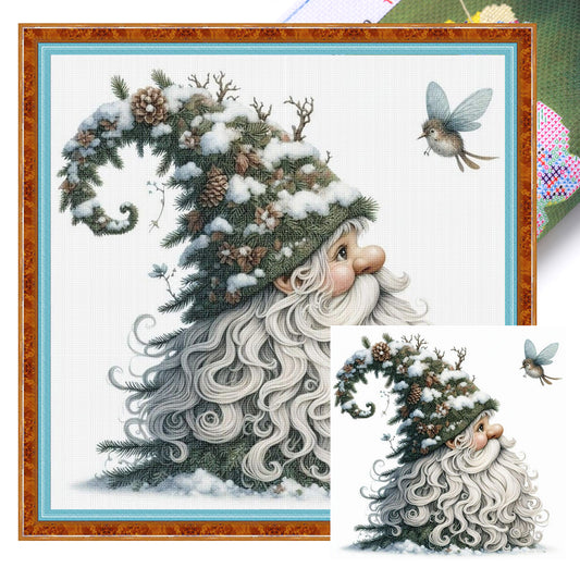 Gnome - Full 11CT Stamped Cross Stitch 40x40CM - Huacan