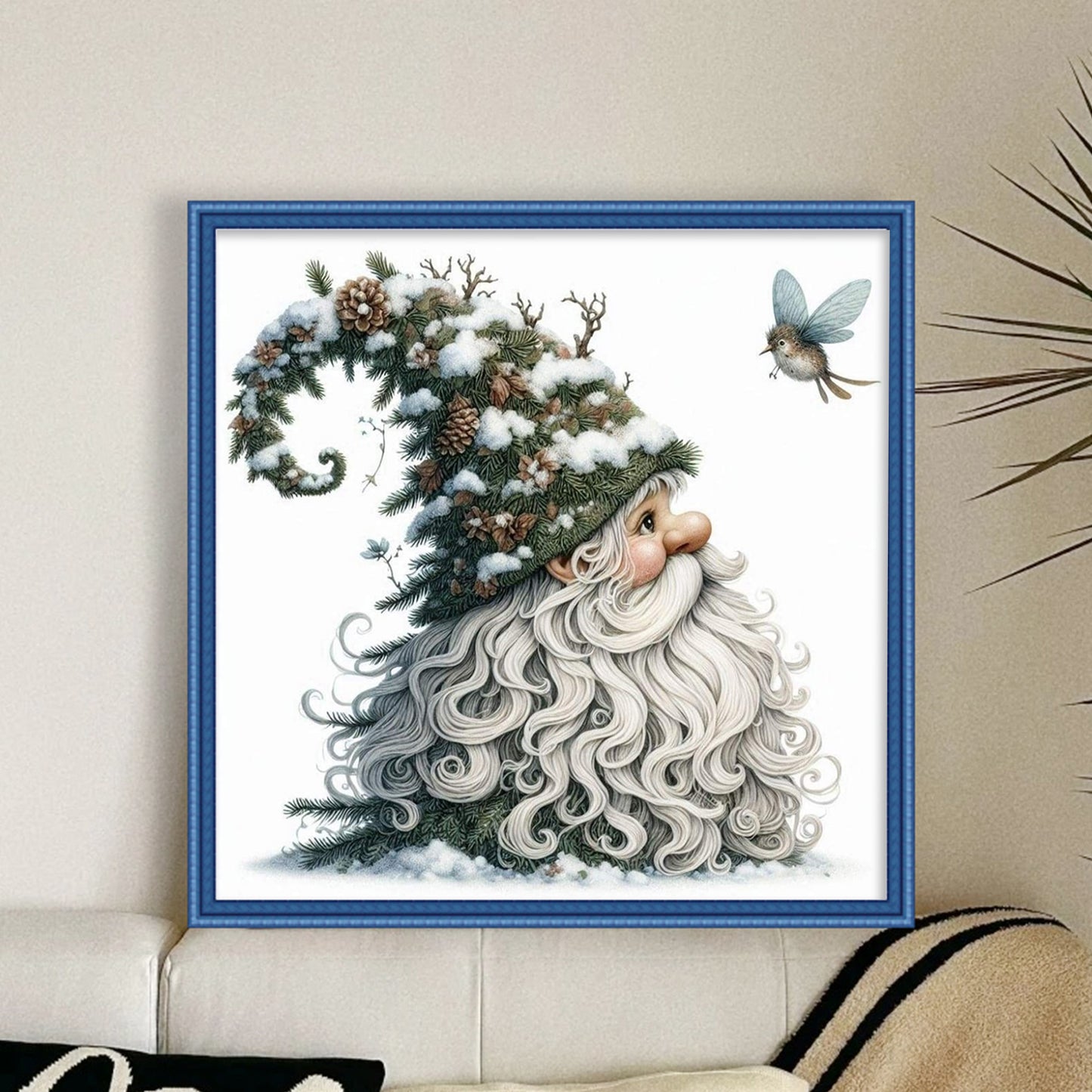 Gnome - Full 11CT Stamped Cross Stitch 40x40CM - Huacan