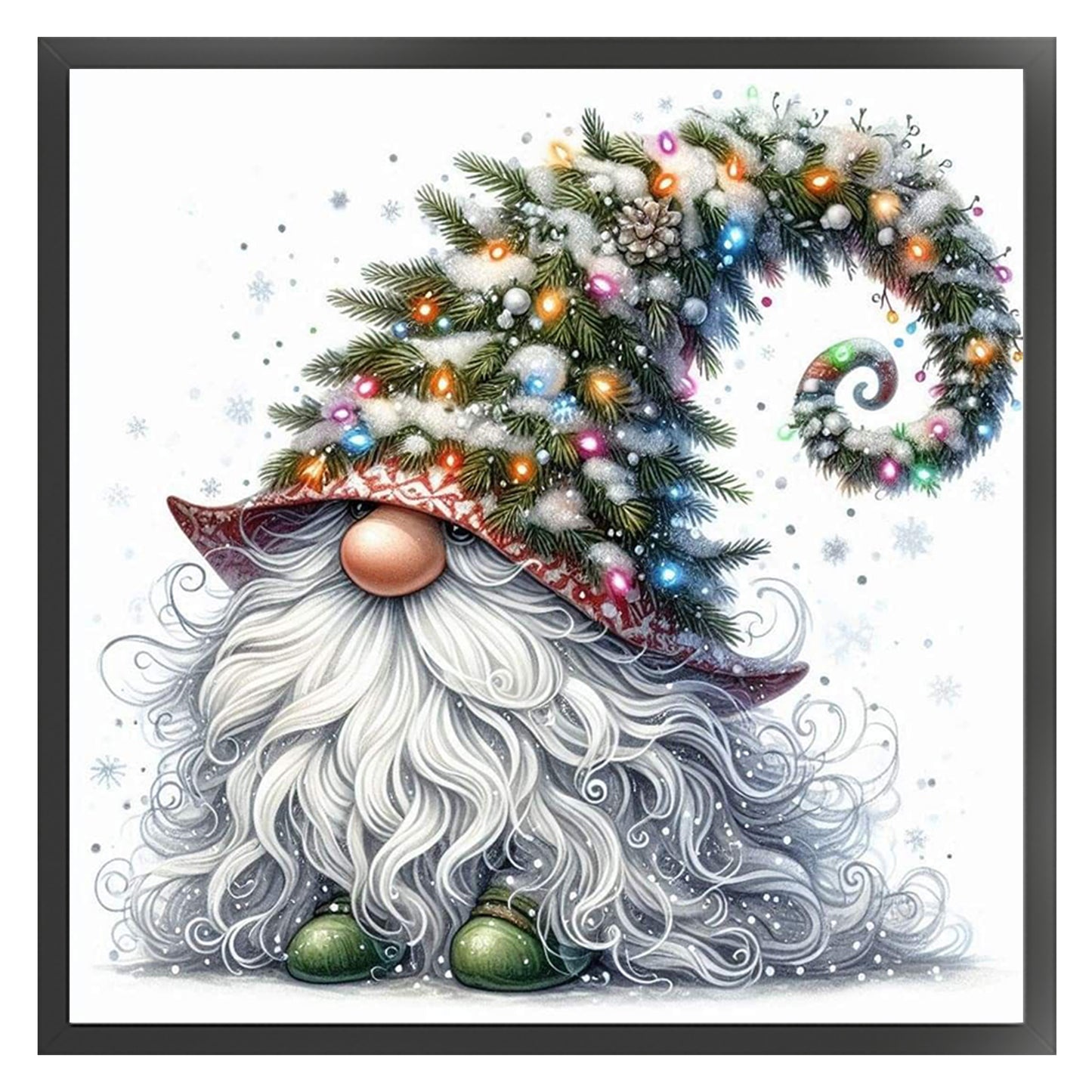 Gnome - Full 11CT Stamped Cross Stitch 40x40CM - Huacan